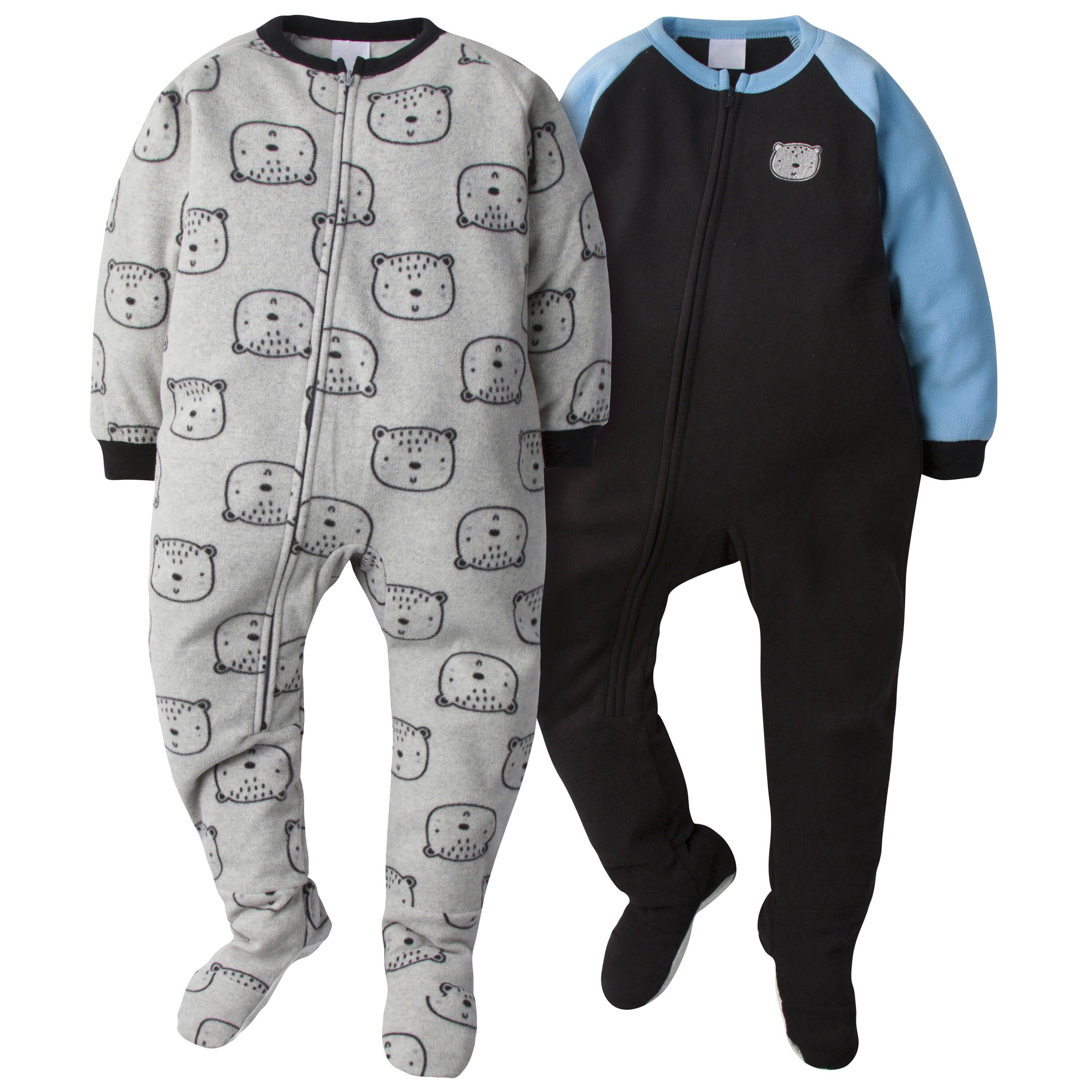 4-Pack Toddler Boys Fleece Pajamas - Firetrucks & Bear Heads