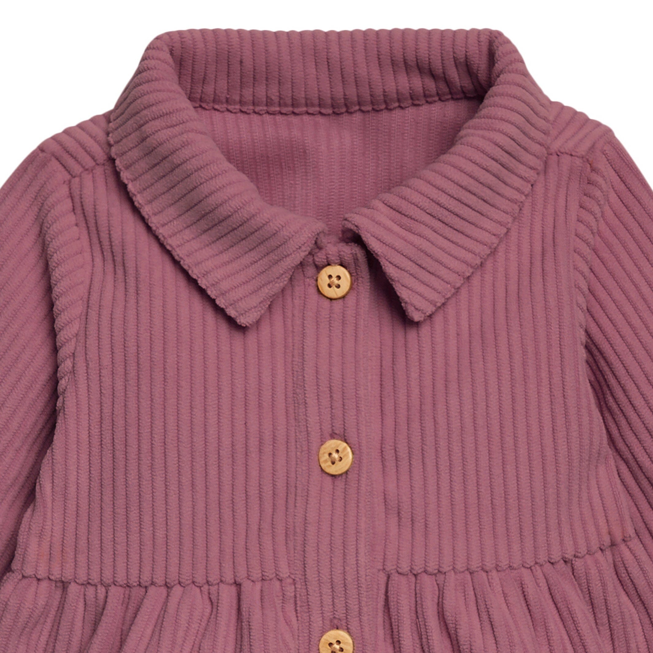 2-Piece Baby Girls Wine Corduroy Dress Set