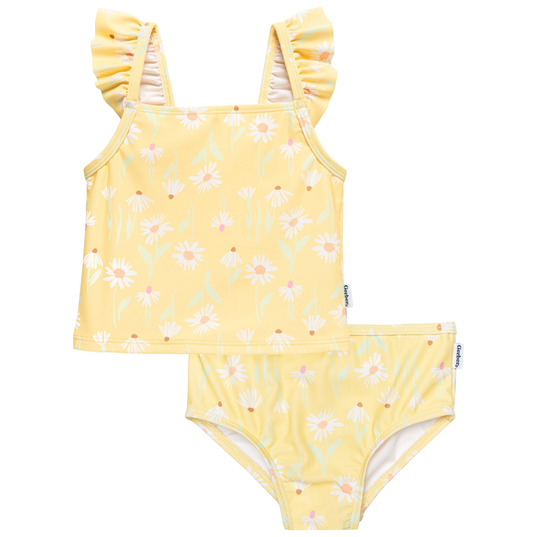 2-Piece Toddler Girls UPF 50+ Daisies Swimsuit Set