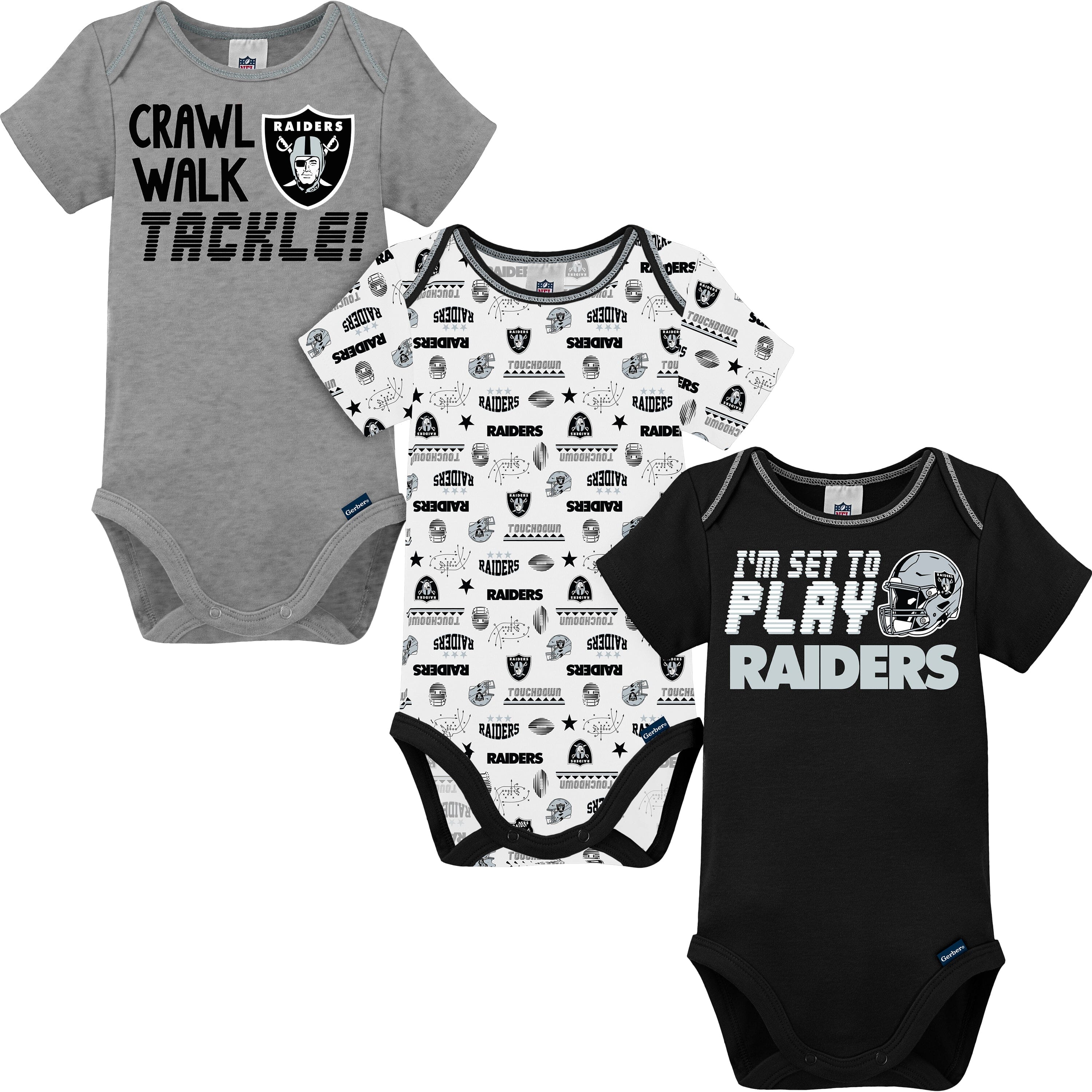 3-Pack NFL Short Sleeve Bodysuits