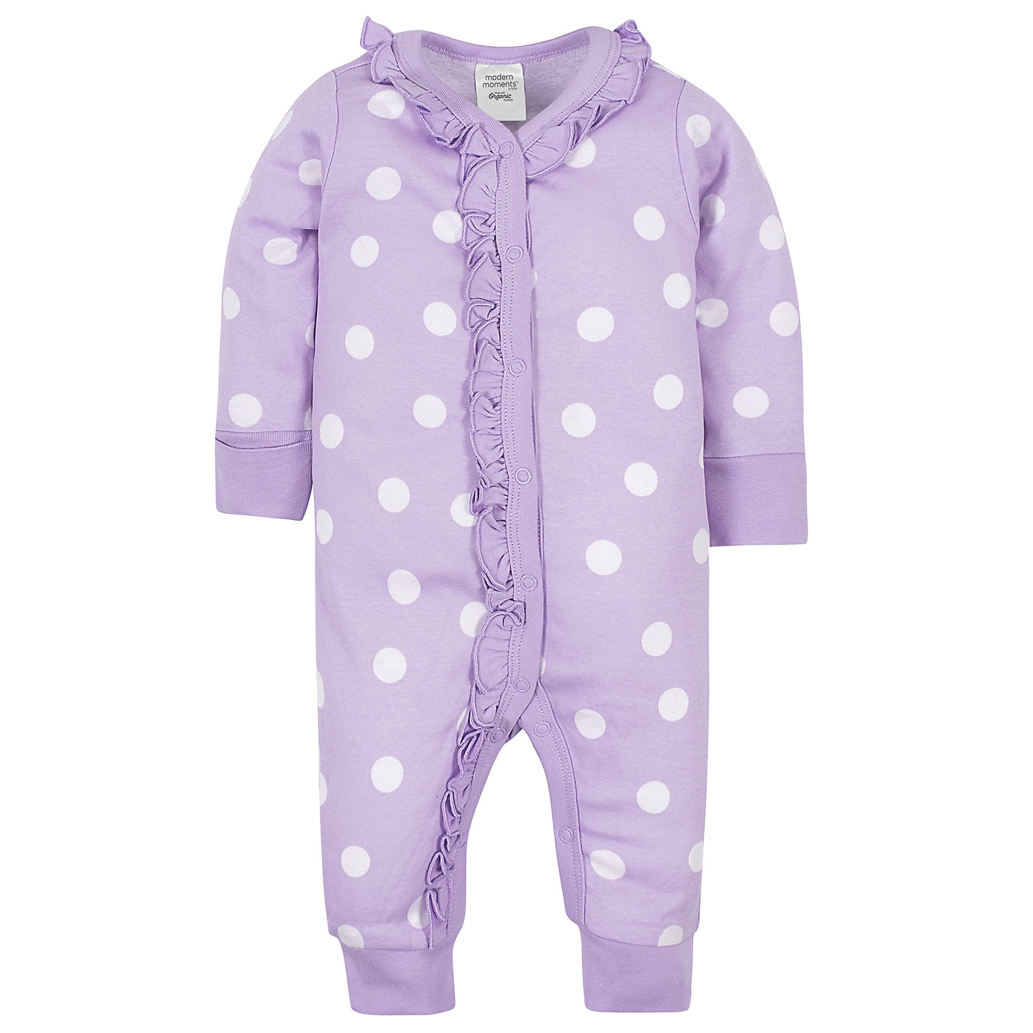 Baby Girls Dots Organic Coveralls