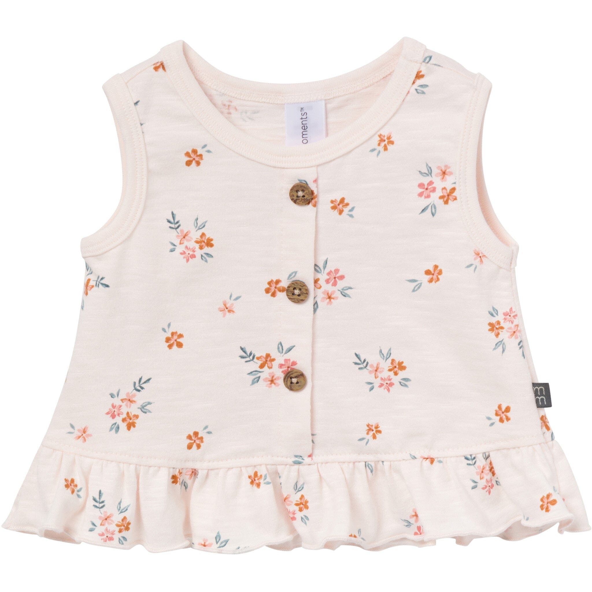 4-Piece Baby Girls Flower Bunches Sleeveless Peplum Tops and Shorts Set