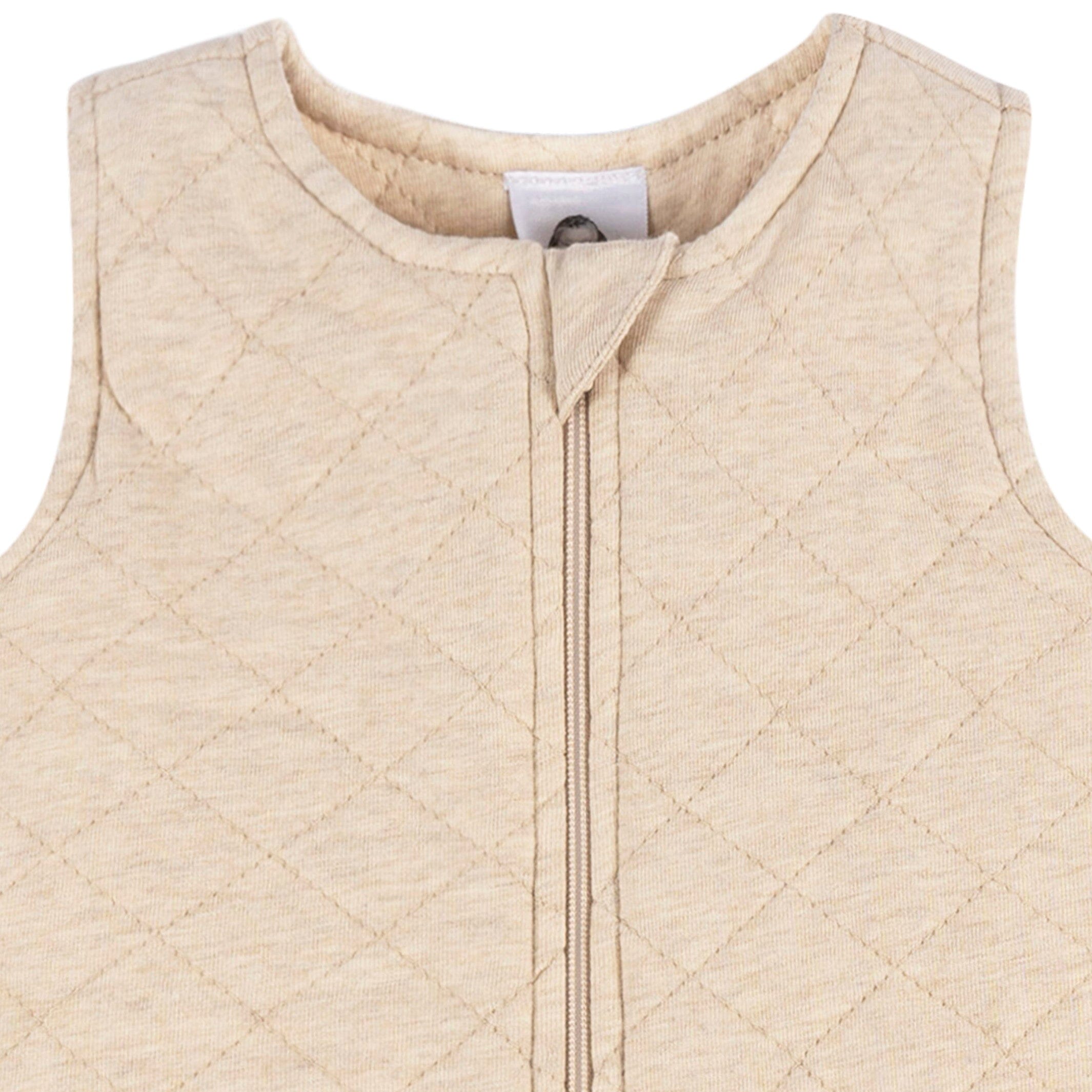 Baby Neutral Oatmeal Heather Quilted Jersey Wearable Blanket