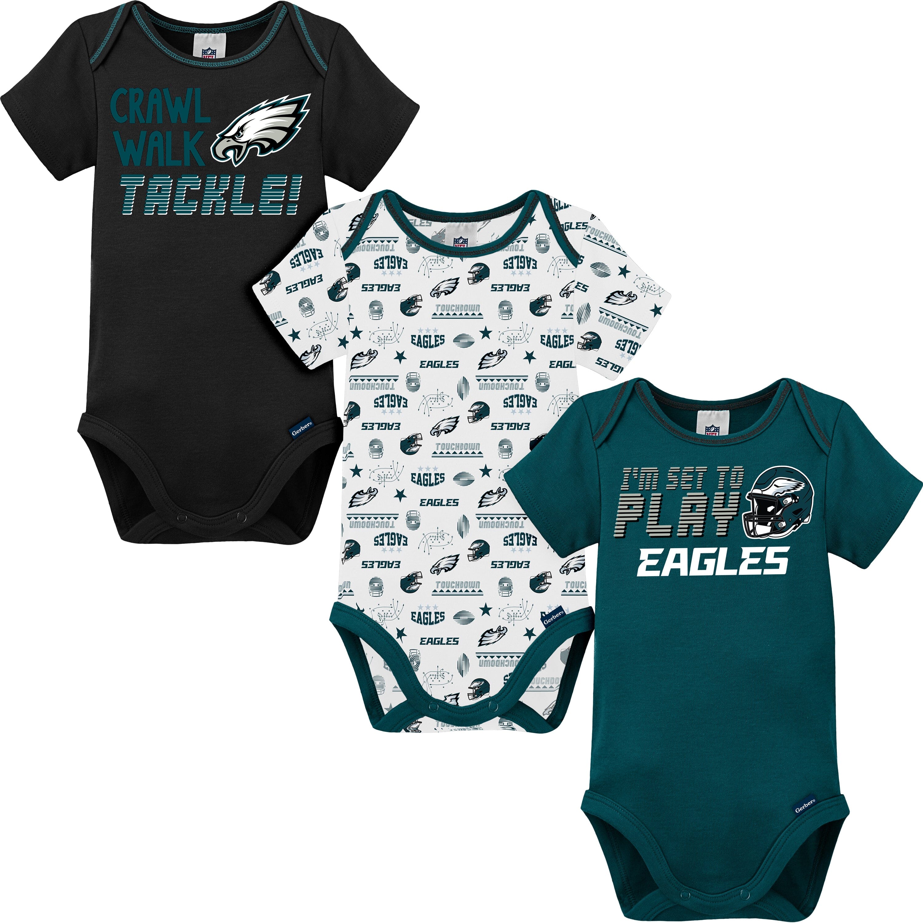 3-Pack NFL Short Sleeve Bodysuits