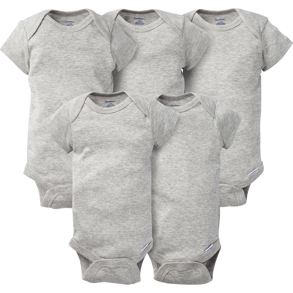 5-Pack Grey Onesies Bodysuits