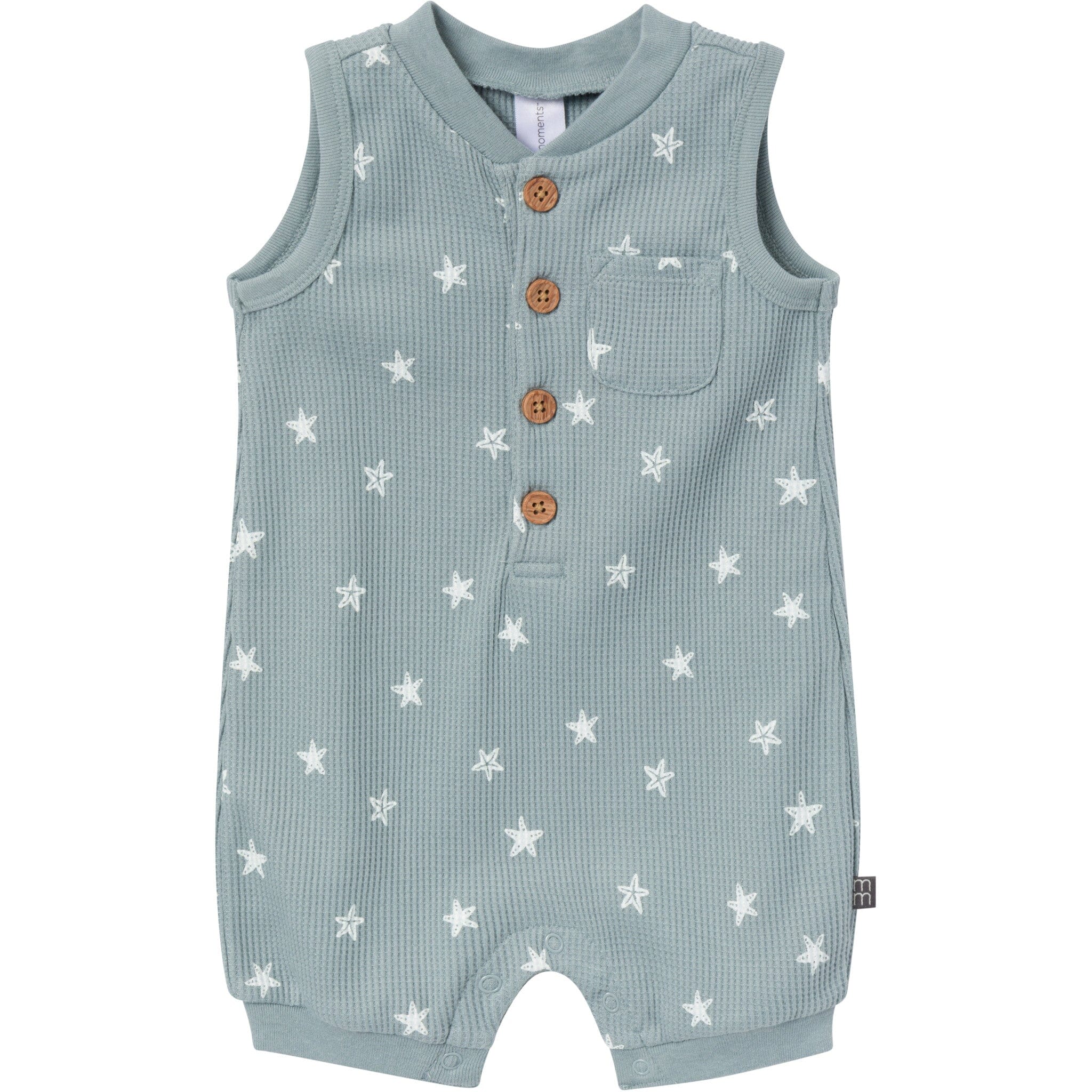 Baby Boys Teal Starfish Sleeveless Romper