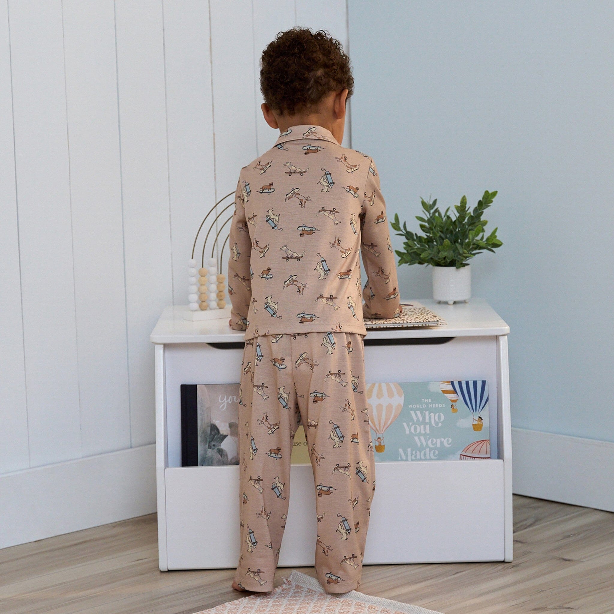 2-Piece Infant & Toddler Boys Dog Button Up Pajama Set