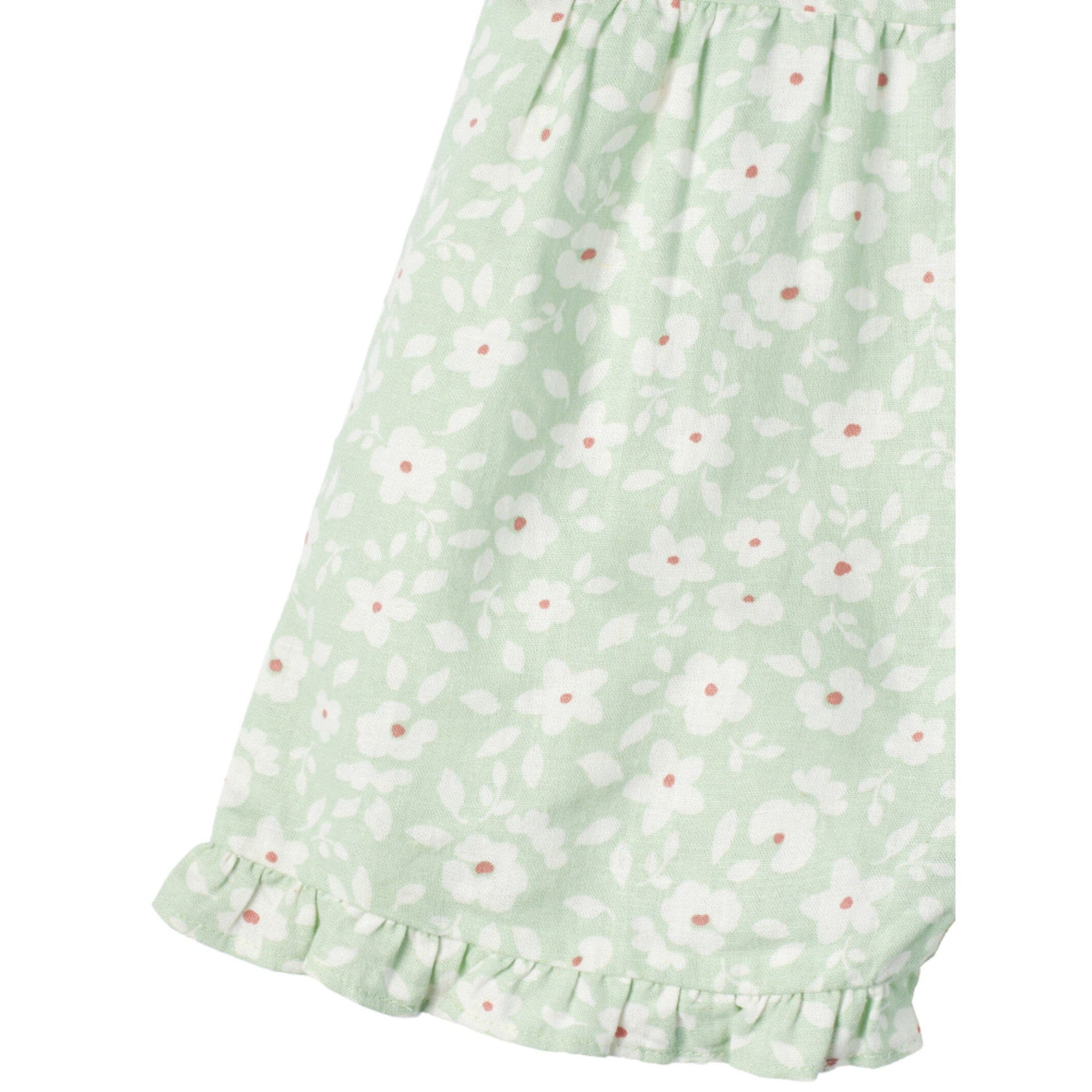 Infant and Toddler Girls Mint Floral Romper