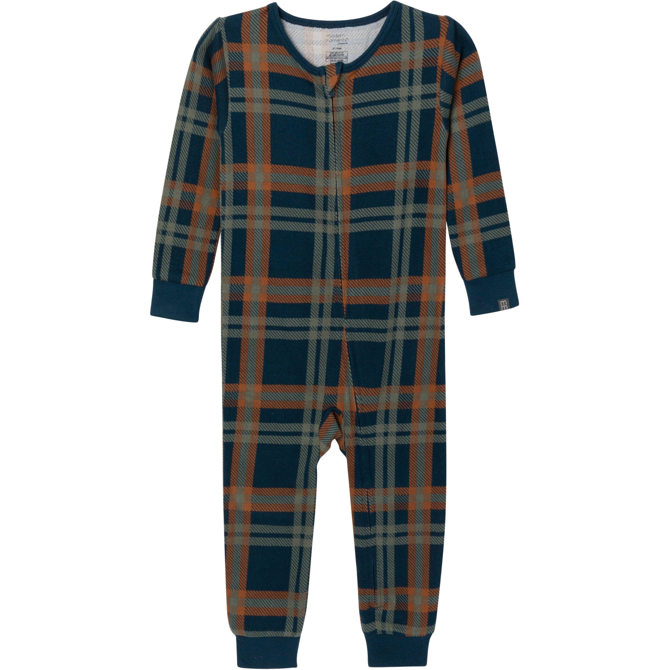 Baby & Toddler Boys Navy Plaid Hacci Footless Pajamas