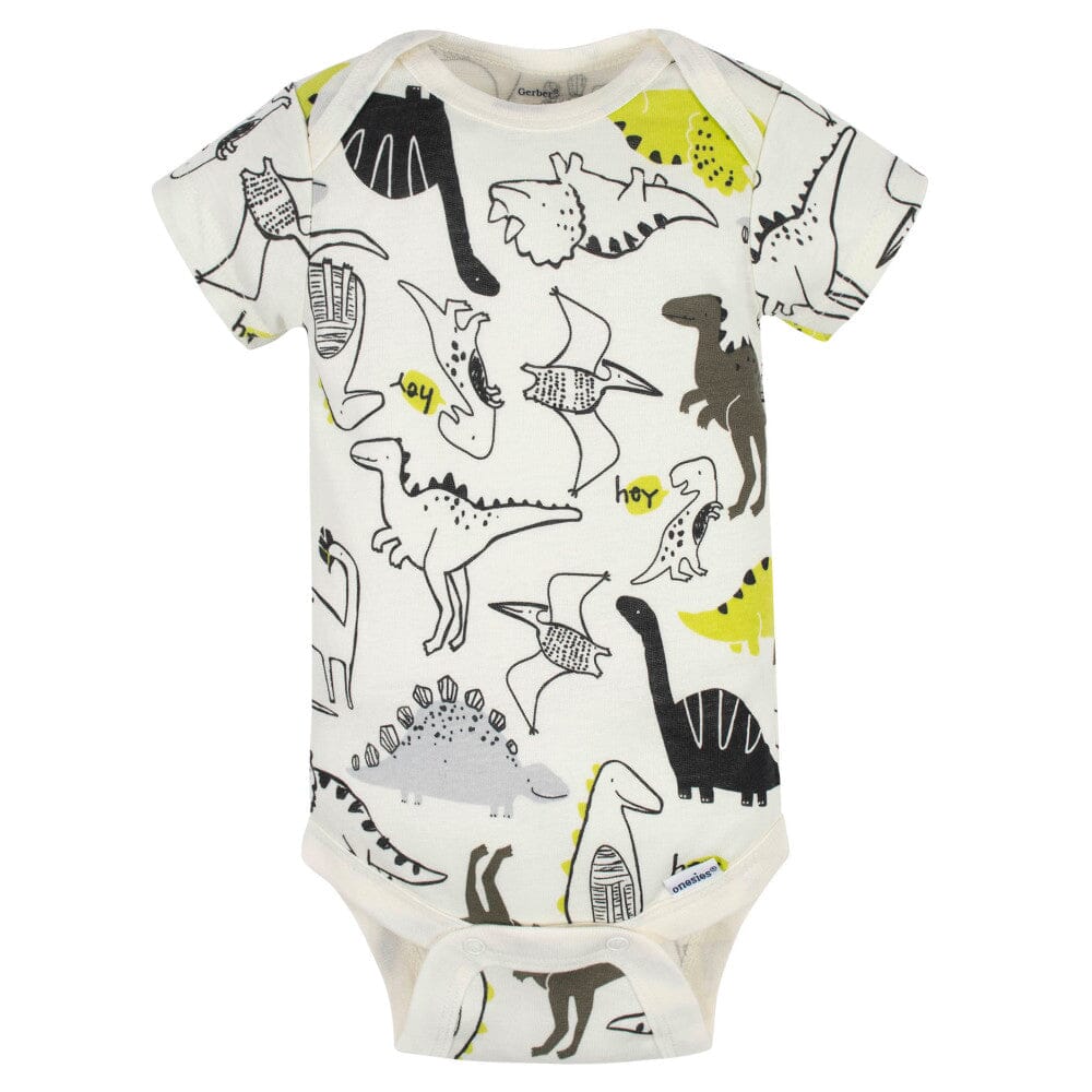 5-Pack Baby Boys Dino Short Sleeve Onesies Bodysuits