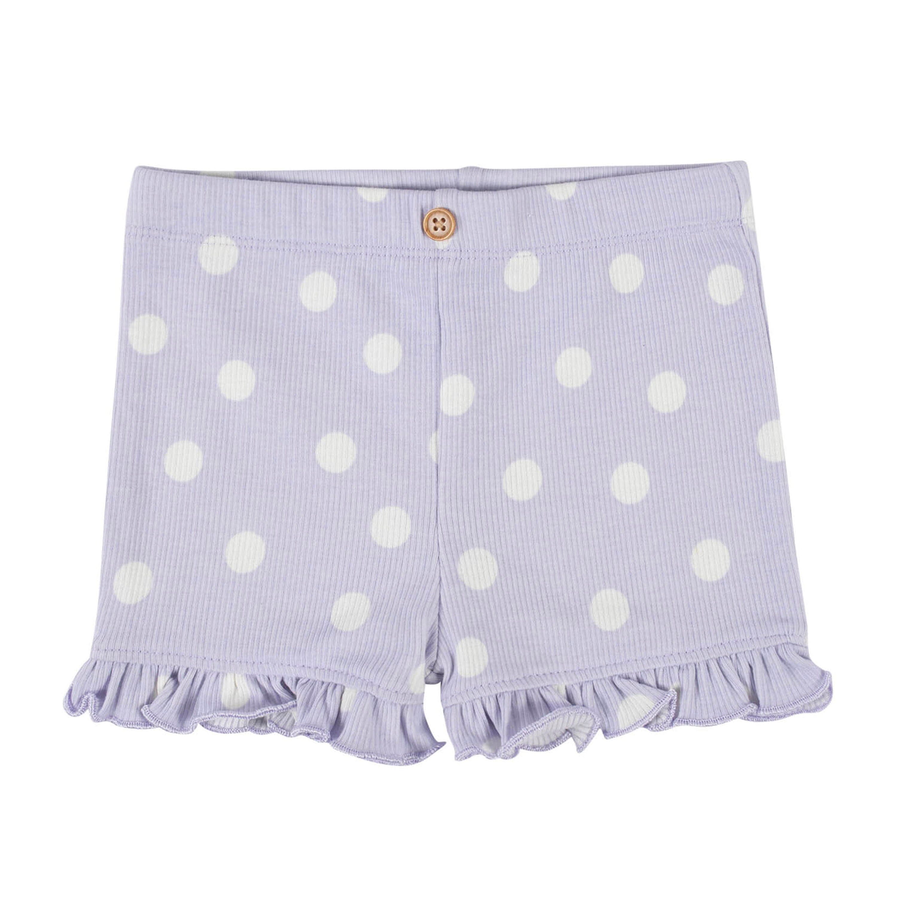 2-Pack Baby Girls Purple & Heather Grey Shorts