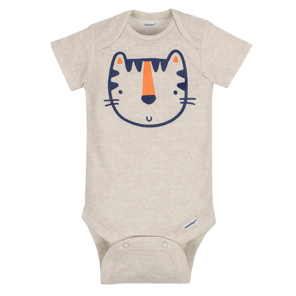 5-Pack Boys Tiger Short Sleeve Onesies Bodysuits