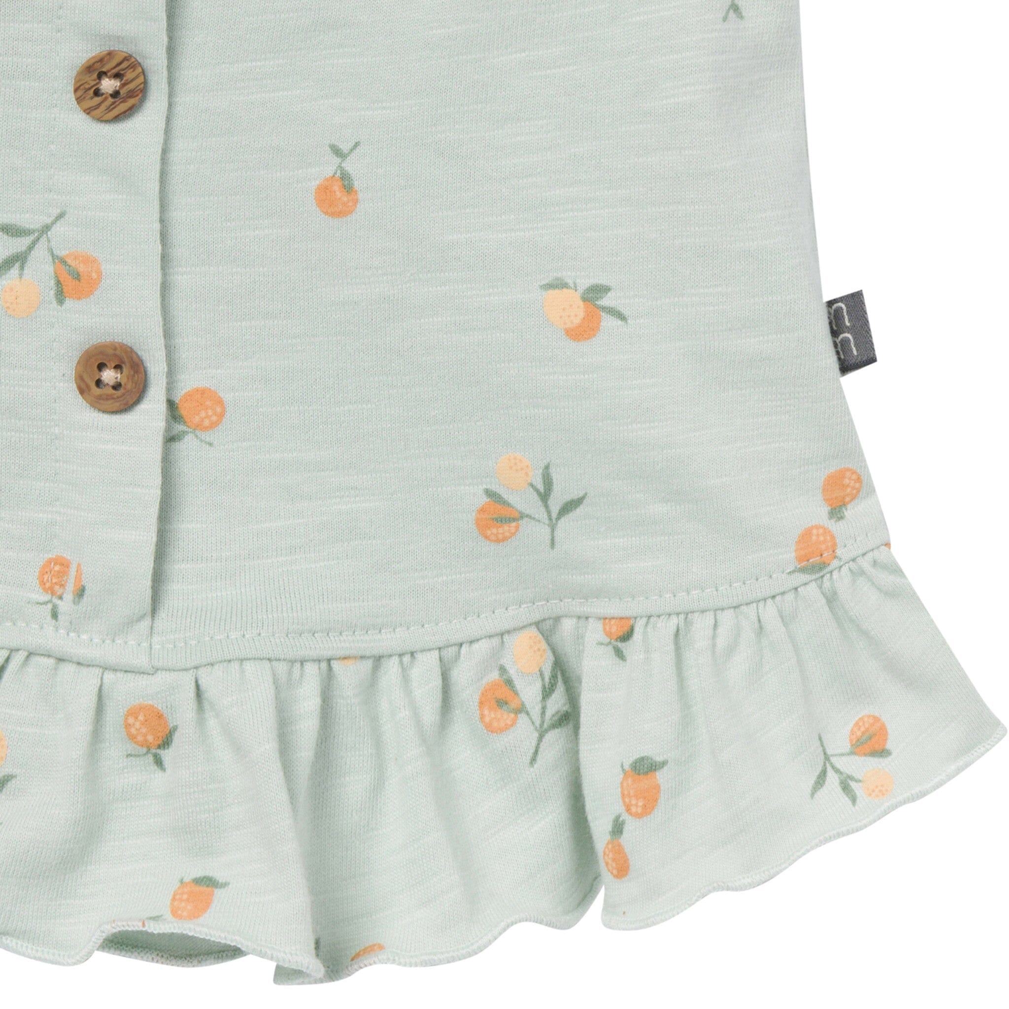 4-Piece Baby Girls Light Sky Oranges Sleeveless Peplum Tops and Shorts Set