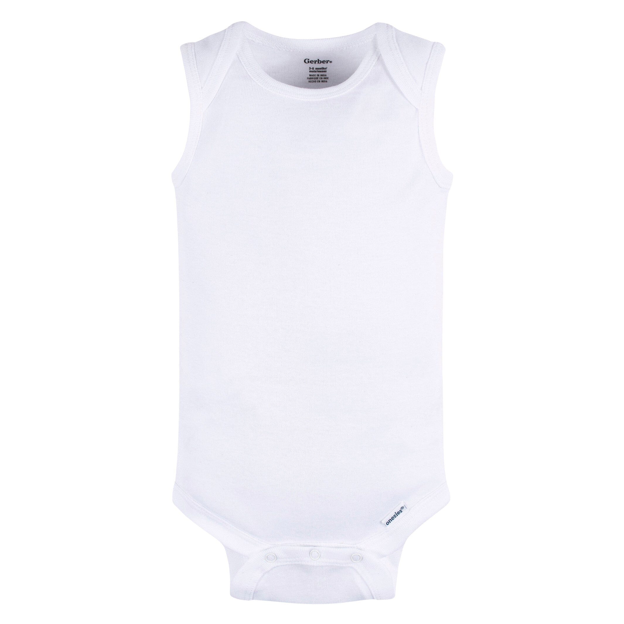 5- Baby Neutral White Sleeveless Onesies Bodysuits