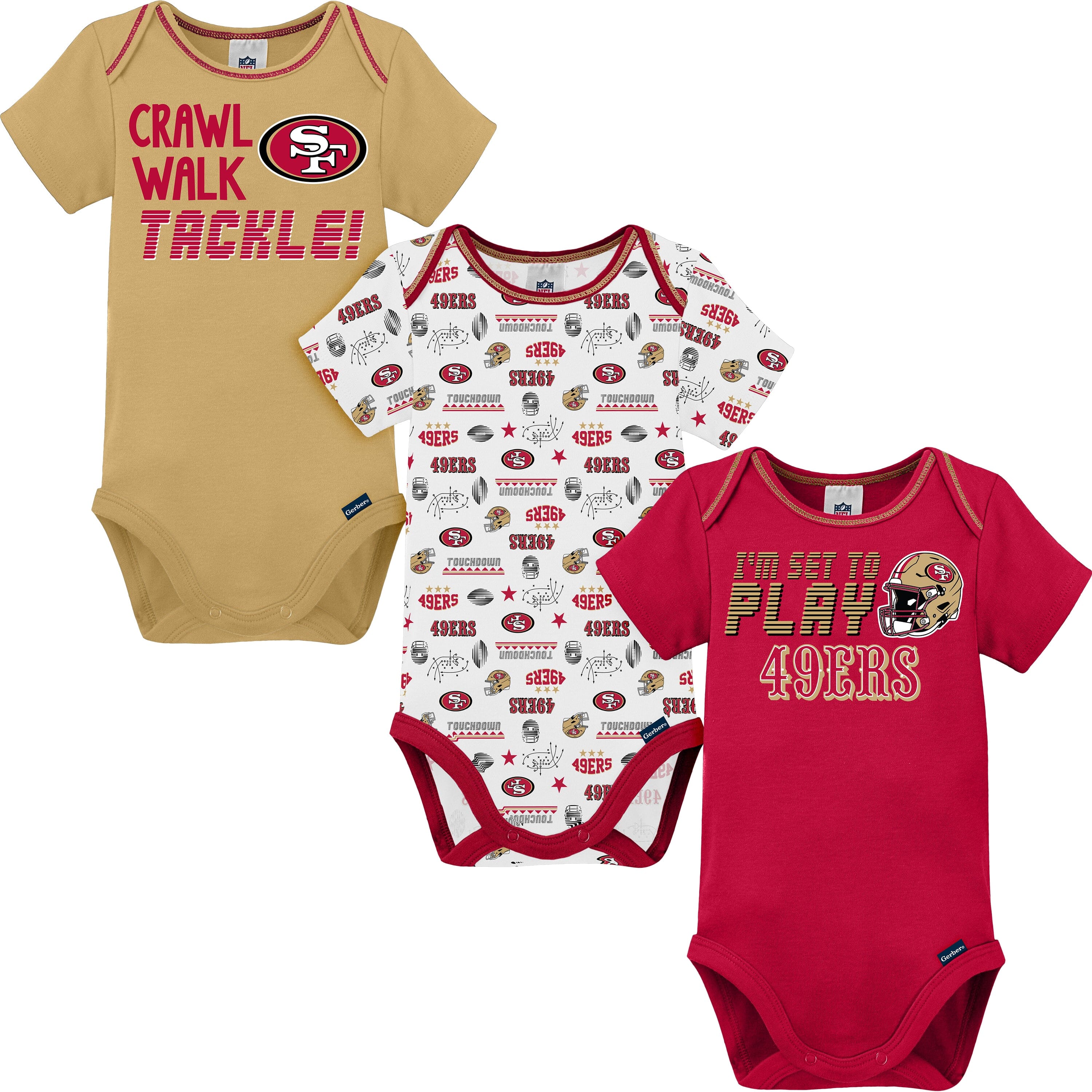 3-Pack NFL Short Sleeve Bodysuits