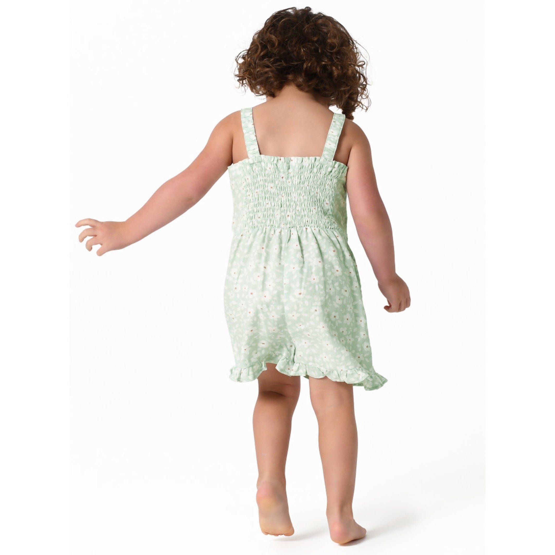 Infant and Toddler Girls Mint Floral Romper