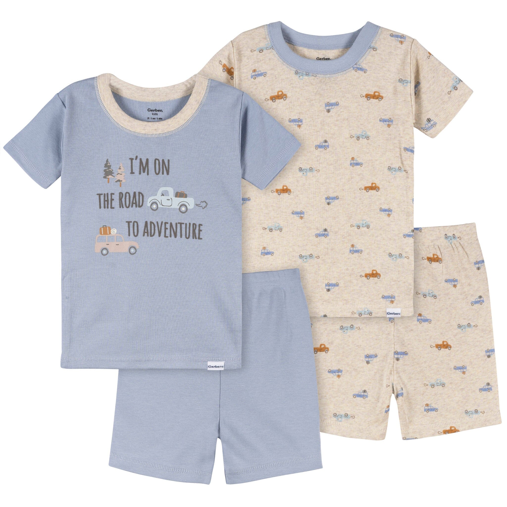 4-Piece Infant & Toddler Boys Cars Top and Shorts Sets