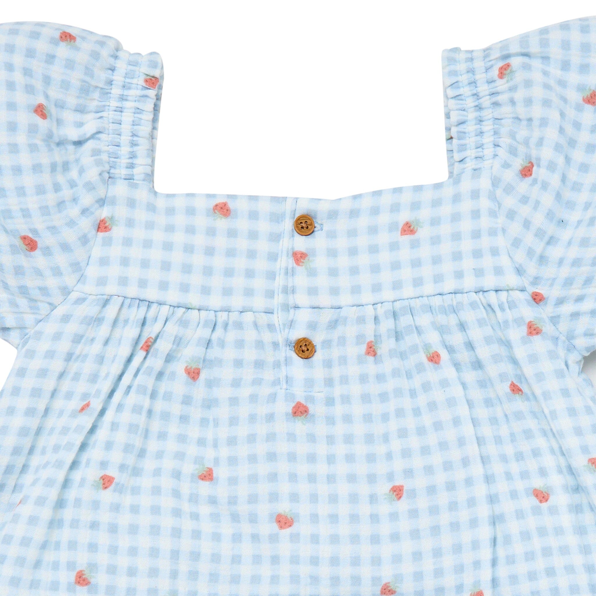 Infant & Toddler Girls Strawberry Gingham Puff Sleeve Dress