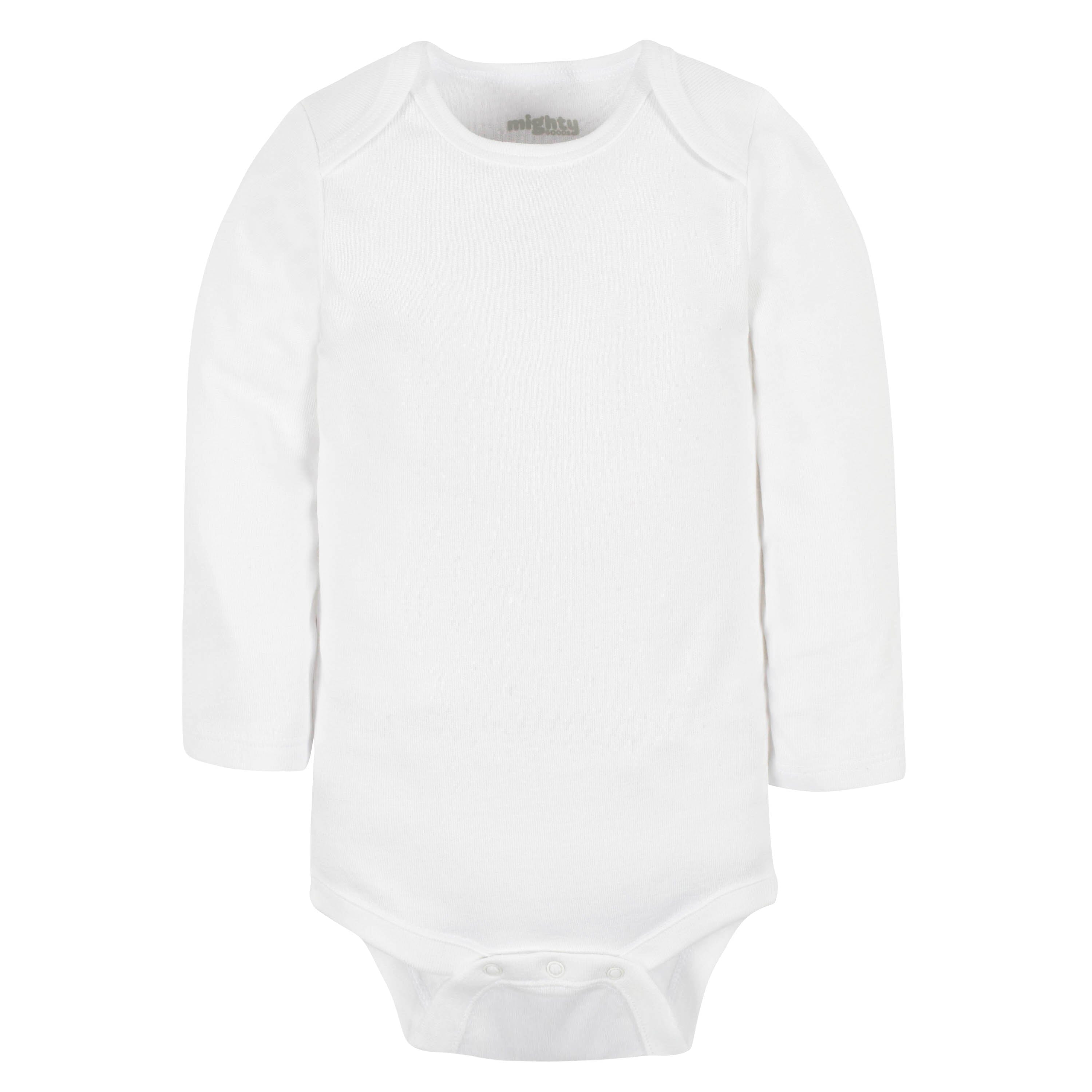 4-Pack Baby Neutral White Long Sleeve Bodysuits