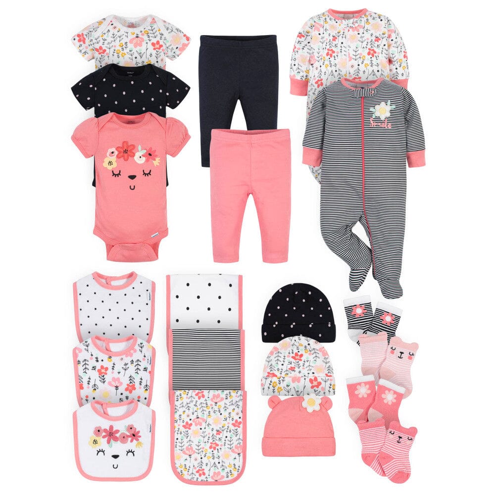 20-Piece Baby Girls Garden Floral Clothing & Accessories Set