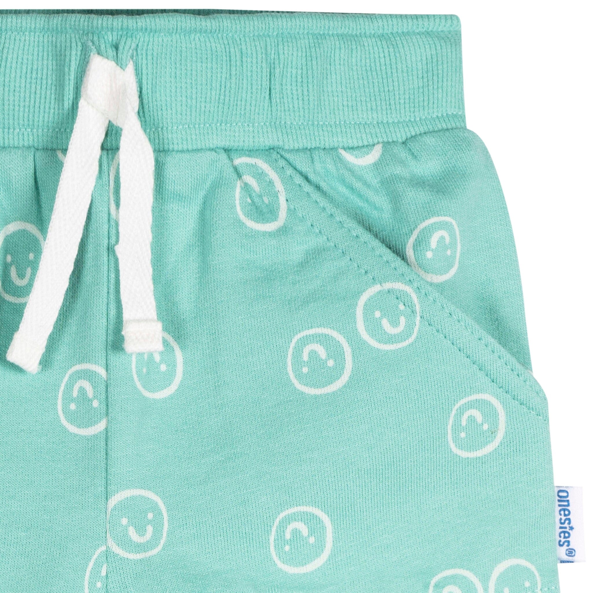 3-Pack Baby Neutral Smiley Faces Shorts