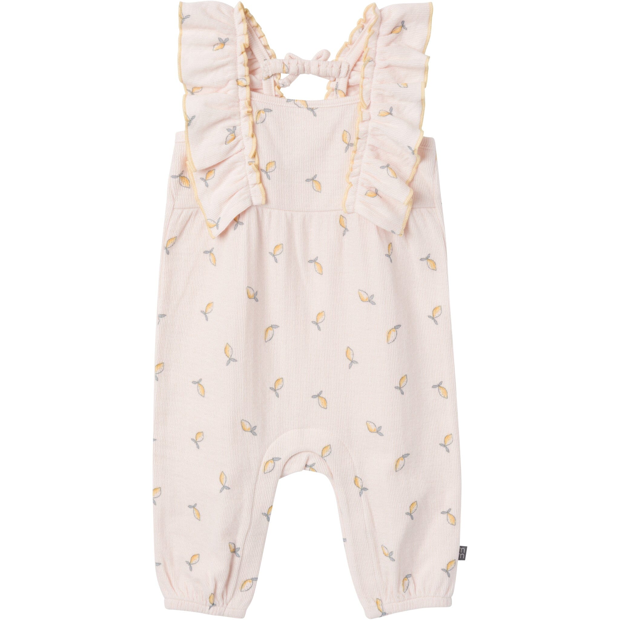 Baby Girls Rose Lemons Ruffles Long Leg Romper