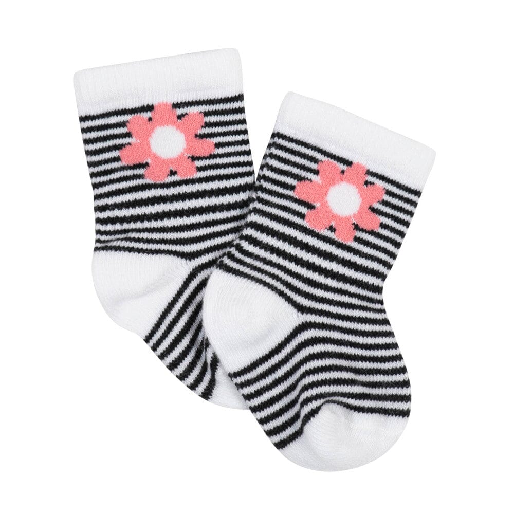 8-Pack Baby Girls Garden Floral Wiggle-Proof Socks