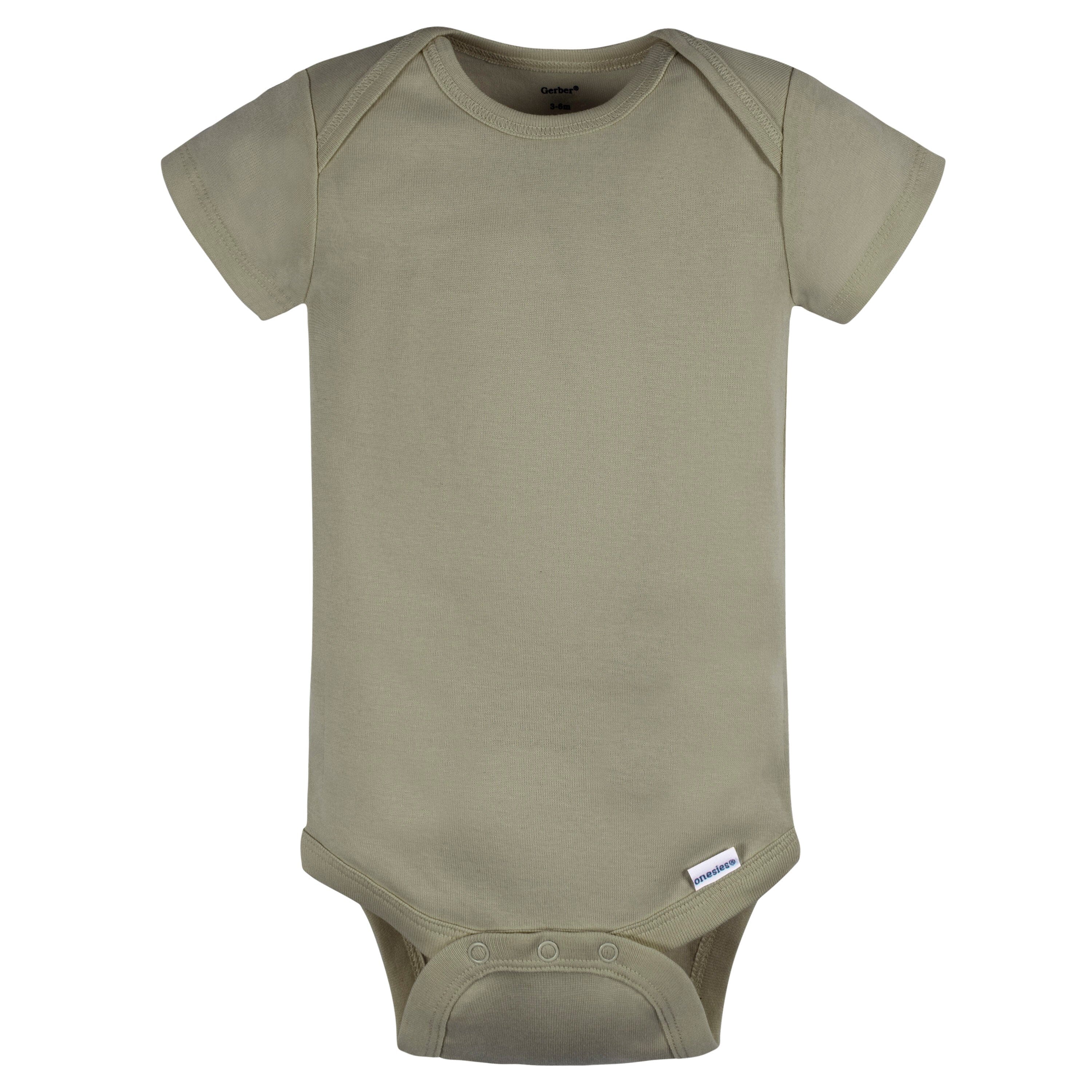 5-Pack Baby Neutral Green/ Brown Short Sleeve Onesies Bodysuits