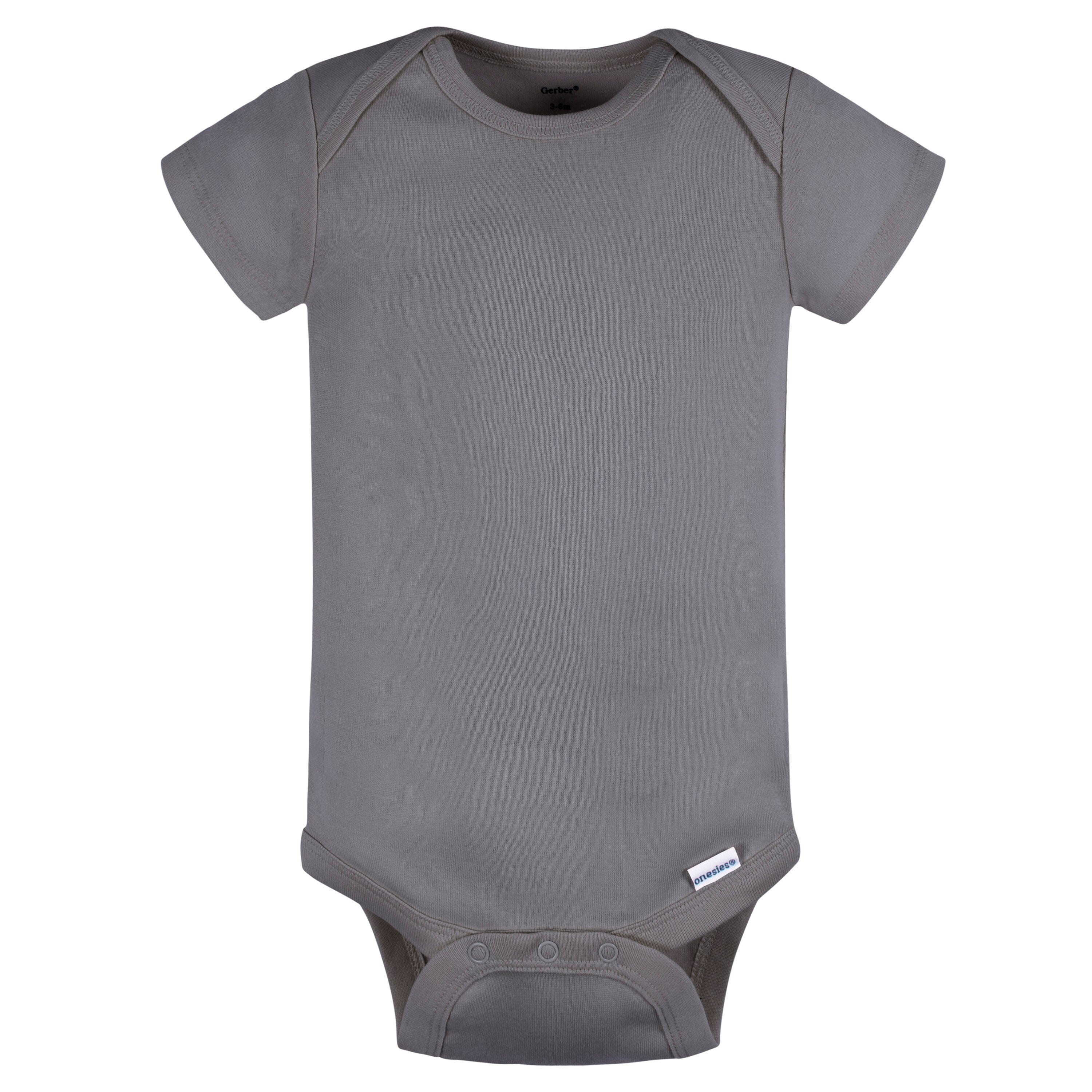 5-Pack Baby Neutral Greys Short Sleeve Onesies Bodysuits