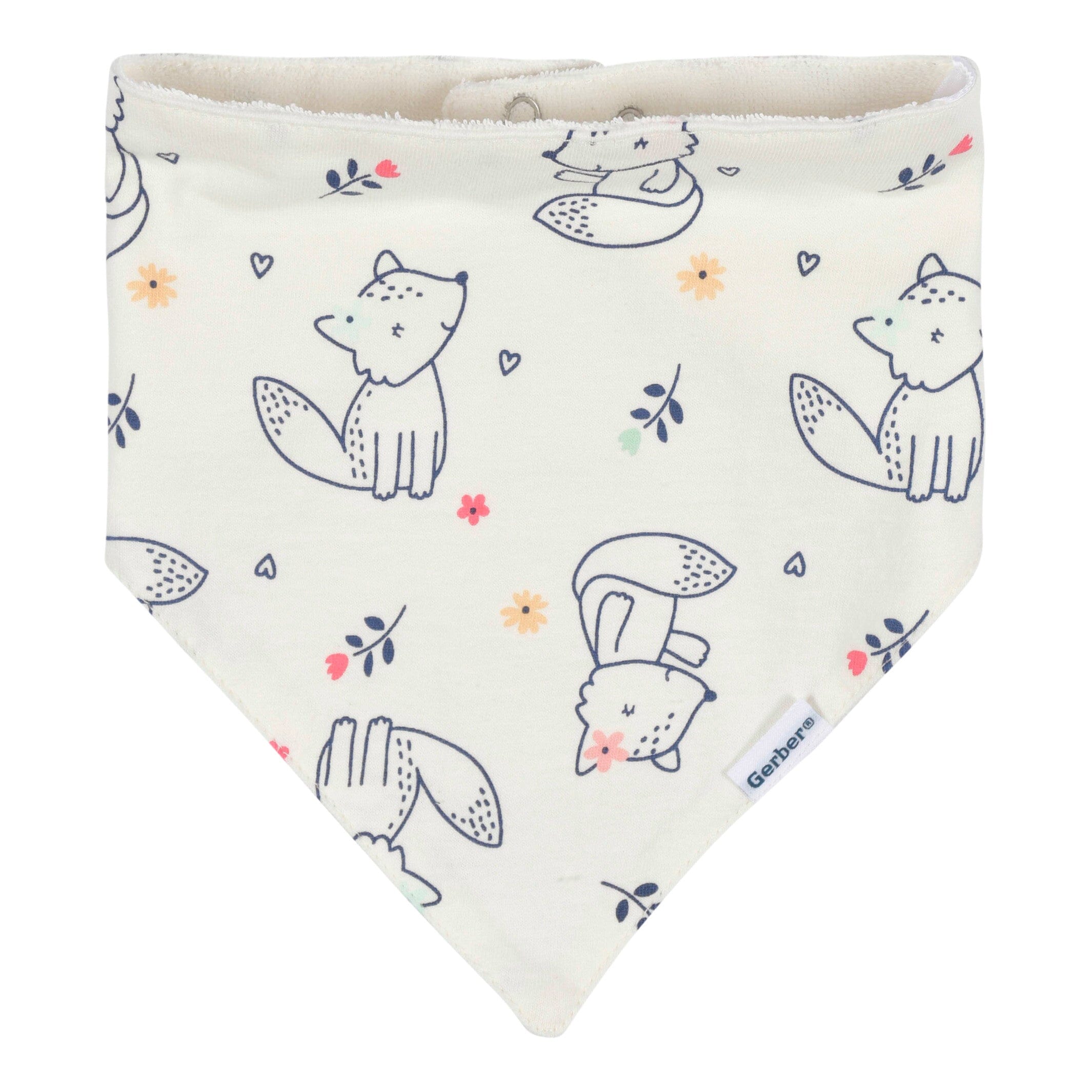 4-Pack Baby Girls Fox Bandana Bibs