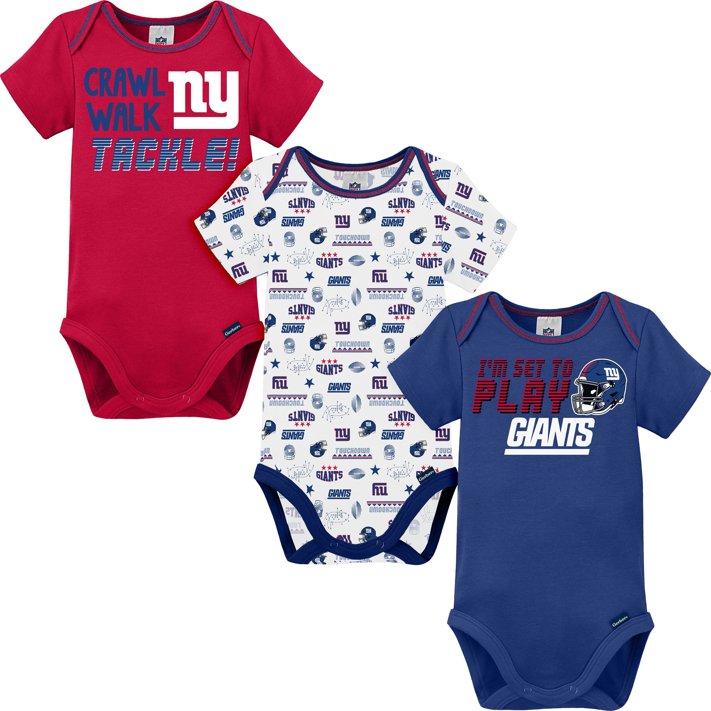 3-Pack NFL Short Sleeve Bodysuits