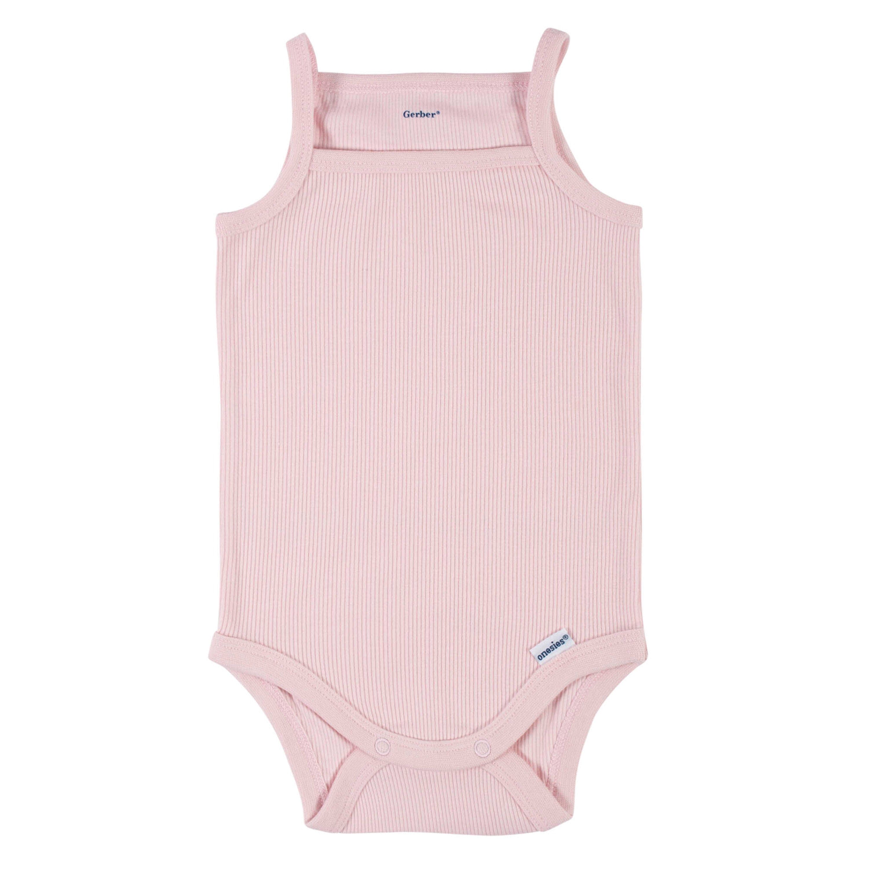 2-Pack Baby Girls Ivory/Pink Sleeveless Onesies Bodysuits