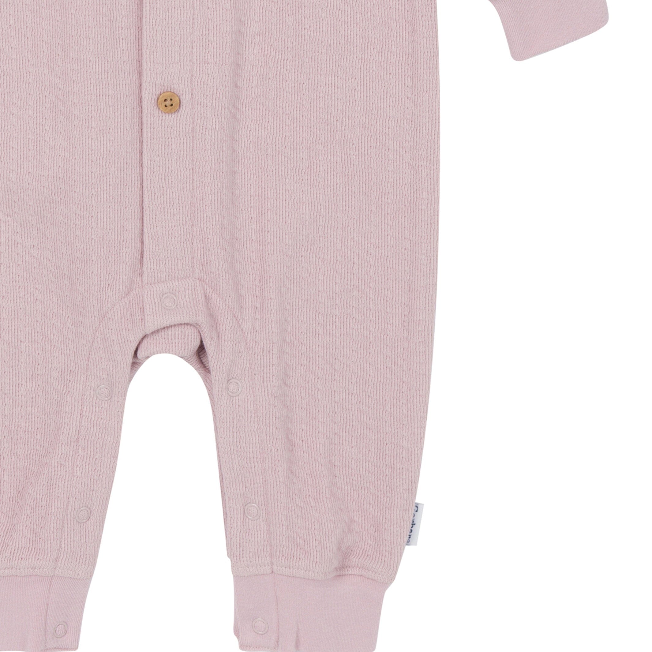 Baby Girls Mauve Hooded Romper