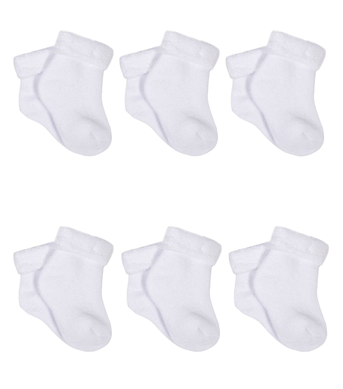 6-Pack Organic Baby Neutral White Wiggle Proof Ankle Bootie Socks