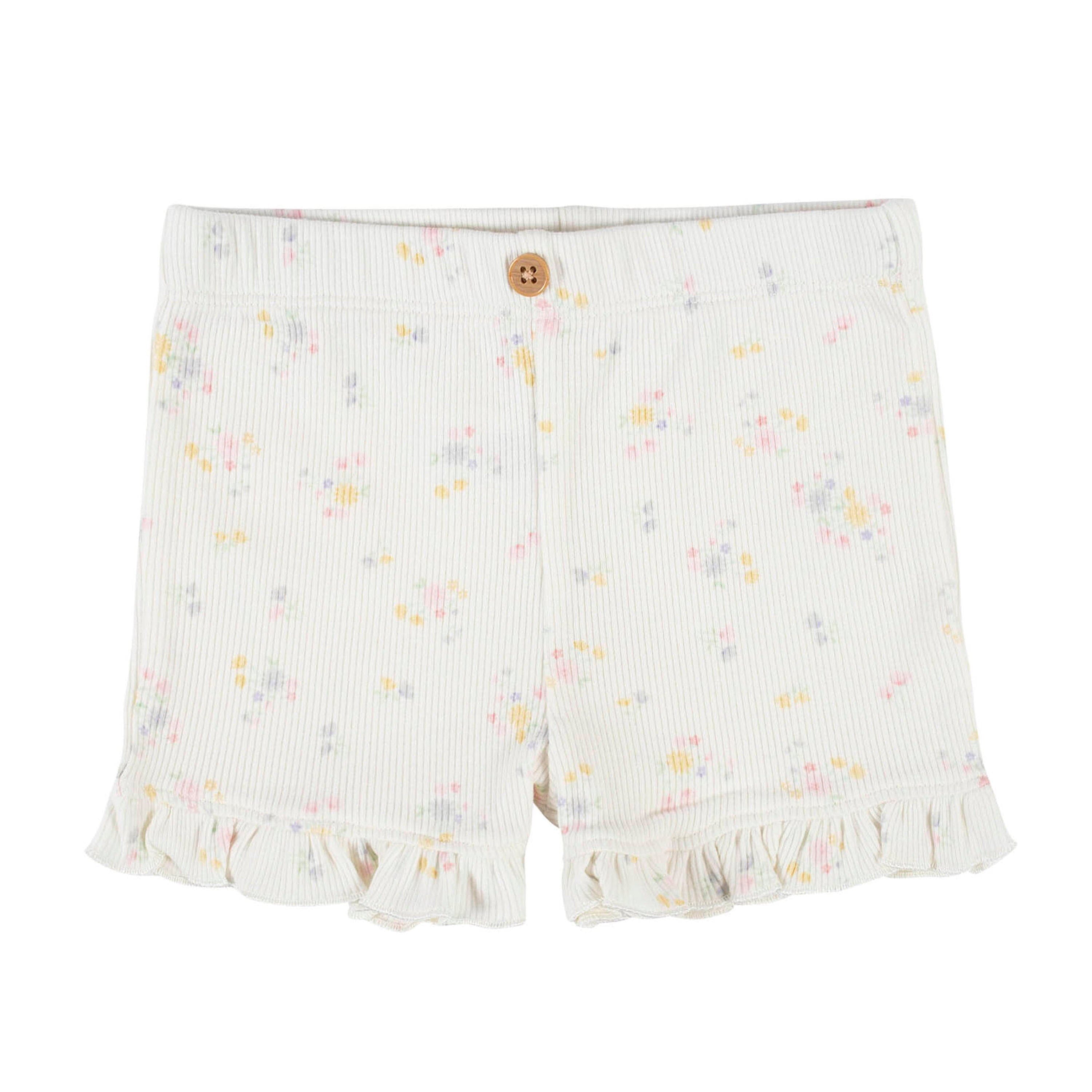 2-Pack Baby Girls Ivory Floral & Pink Shorts