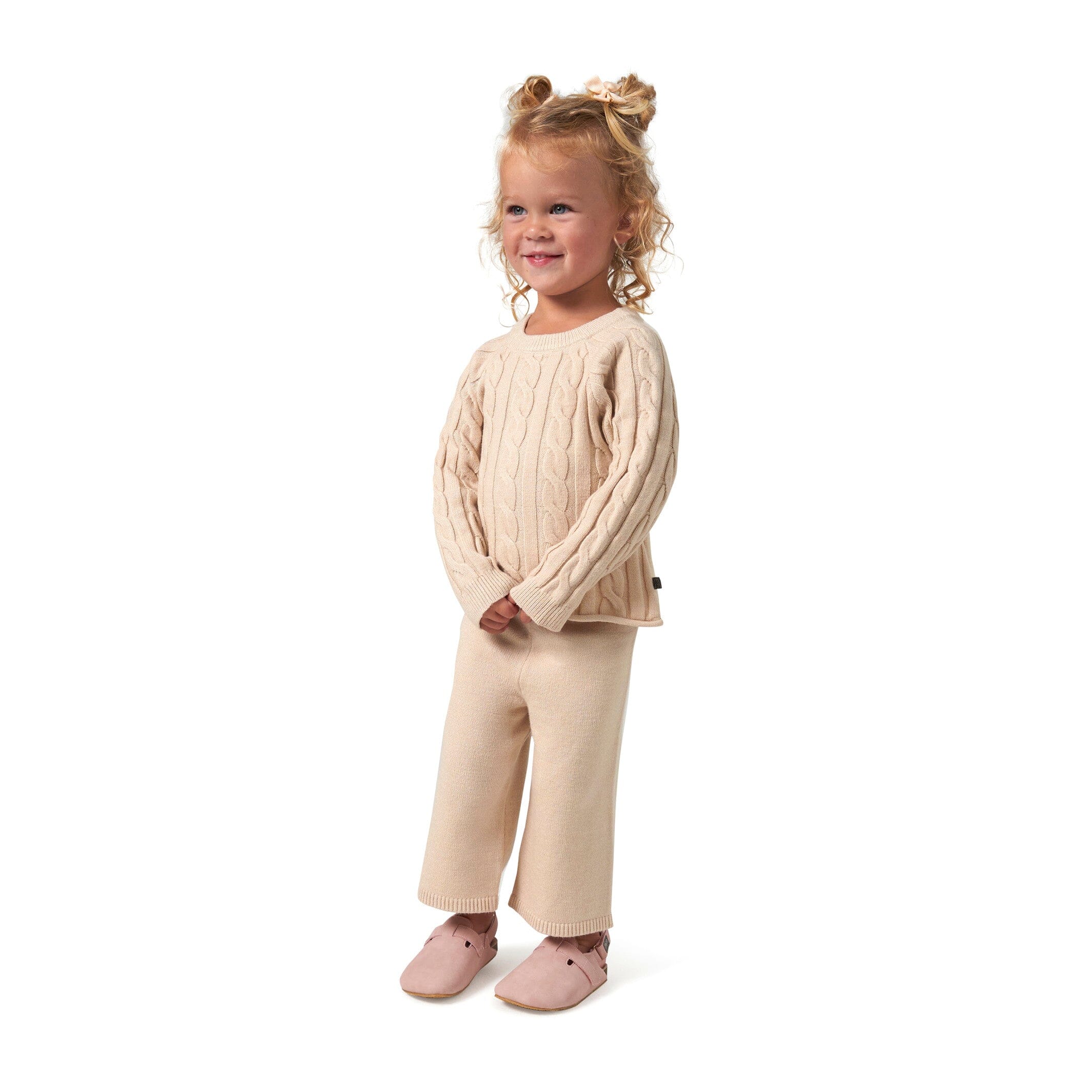 2-Piece Toddler Girls Oatmeal Sweater Set