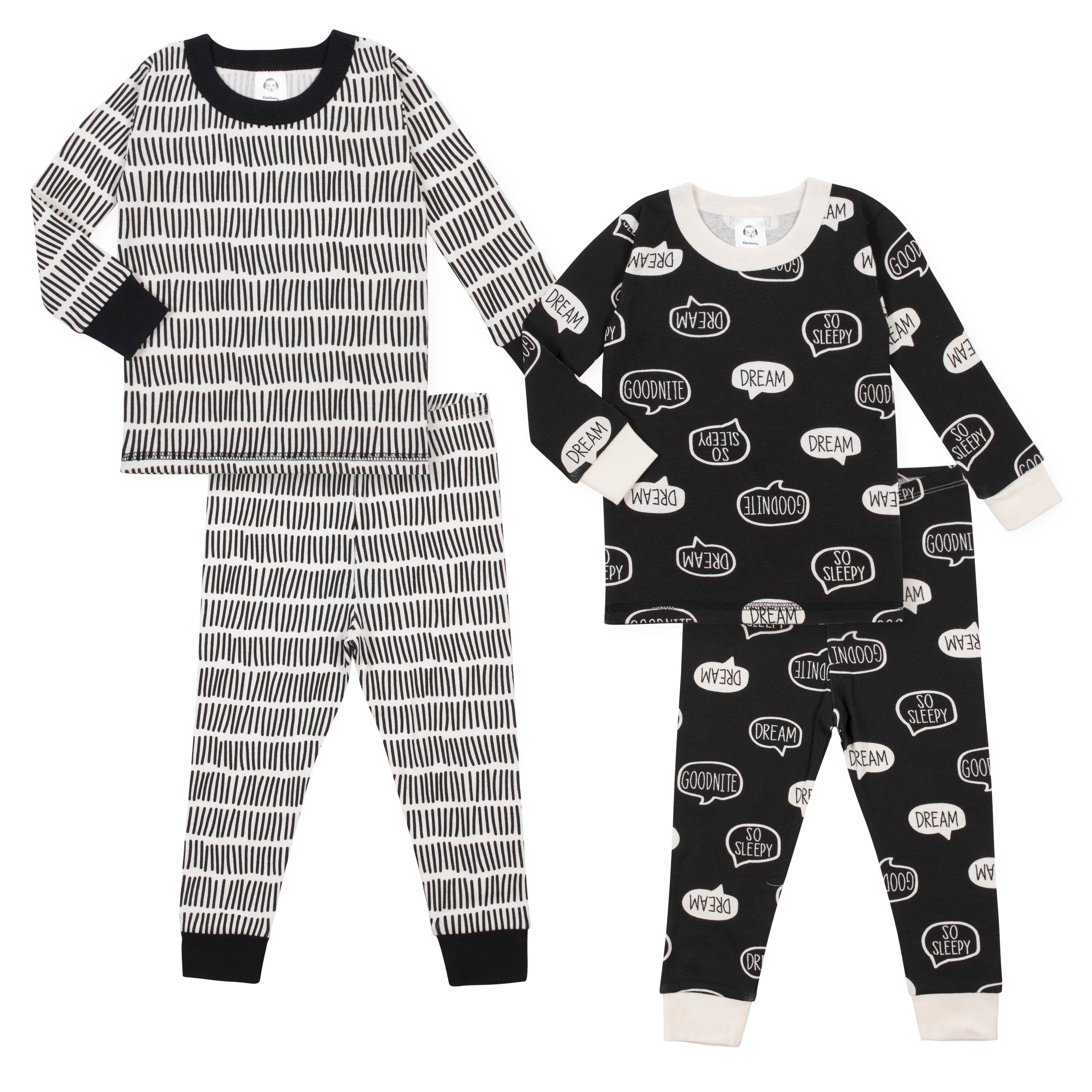 Toddler Boys' 4-Piece Organic Snug Fit Sleepy Pajamas