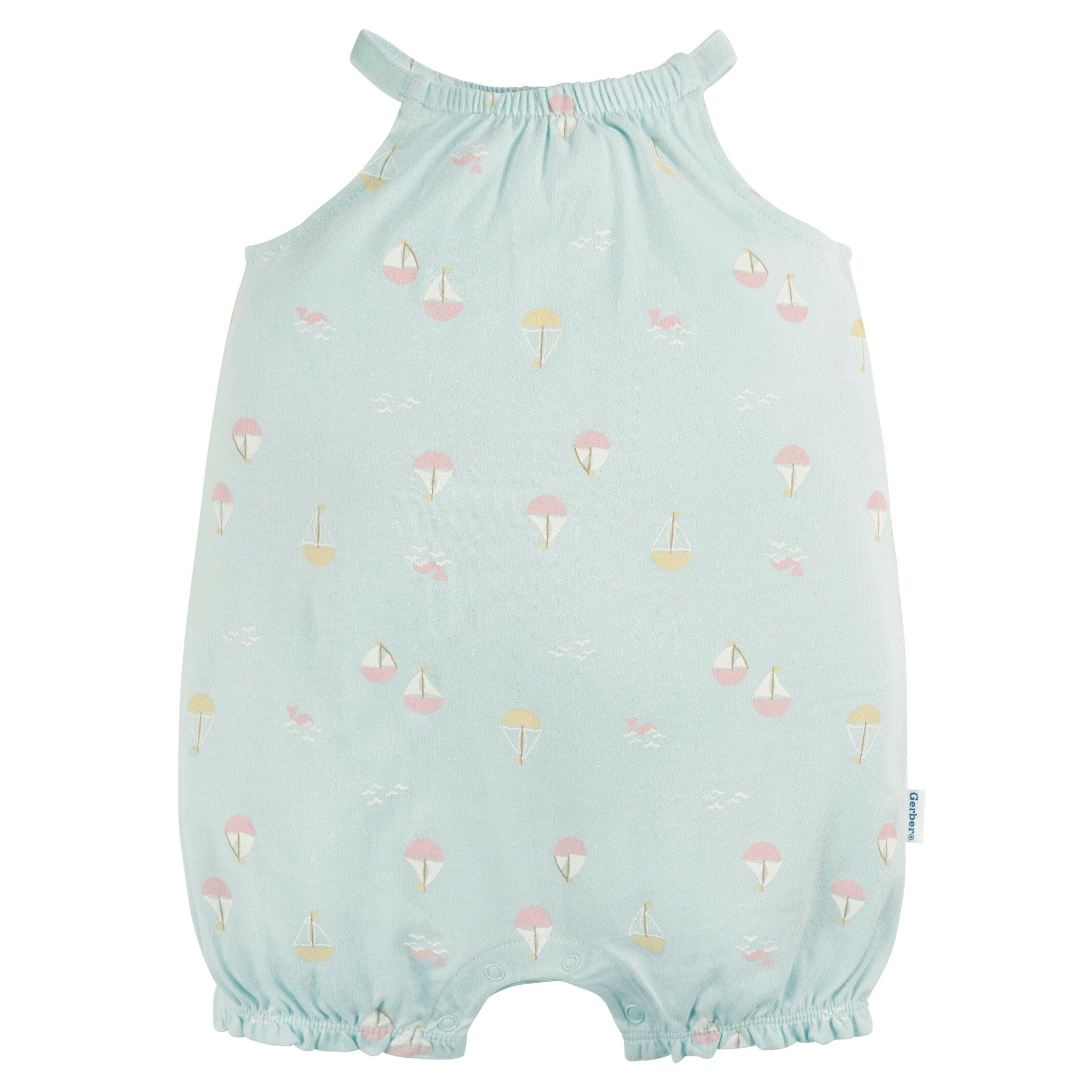 2-Pack Baby Girls Sailboats Rompers