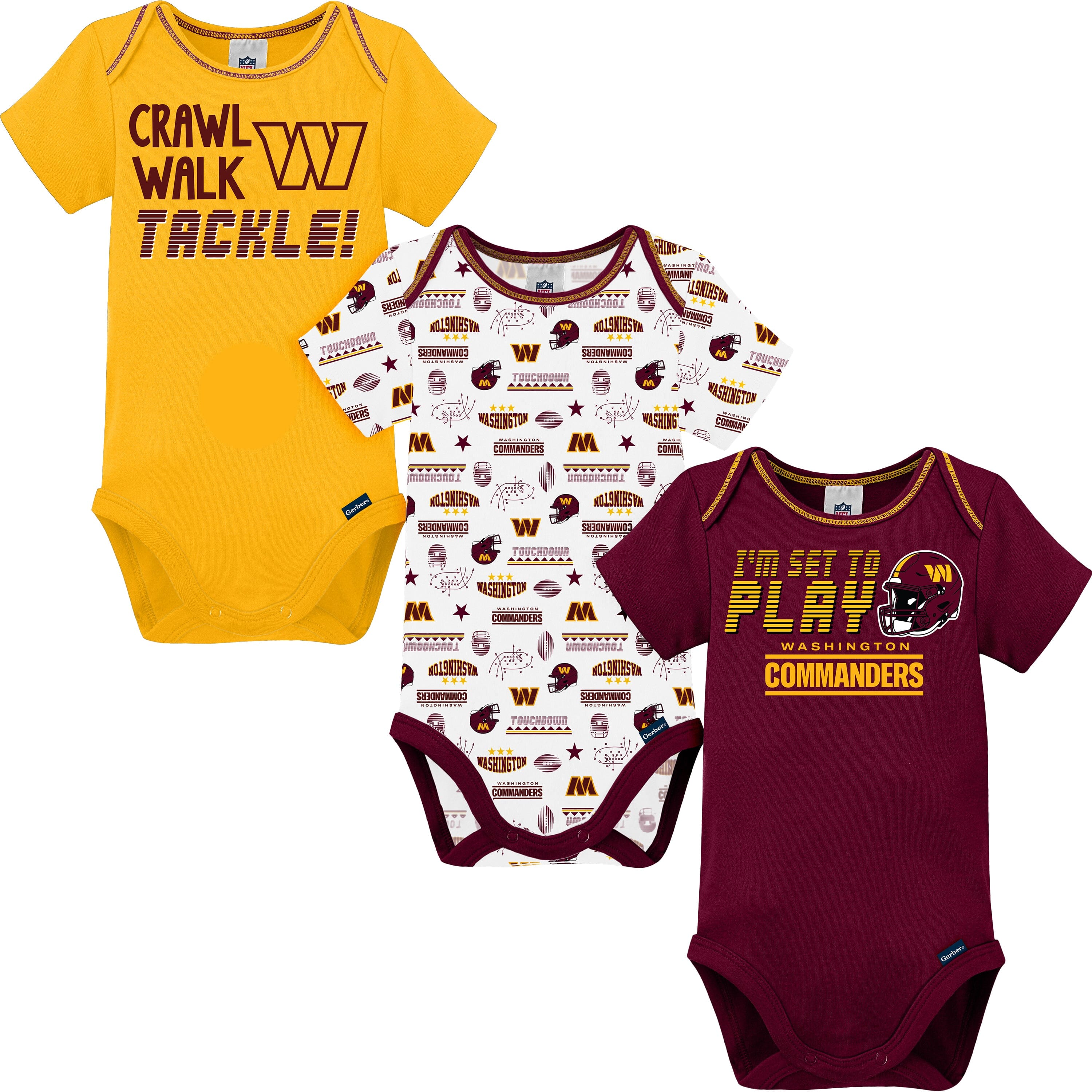 3-Pack NFL Short Sleeve Bodysuits