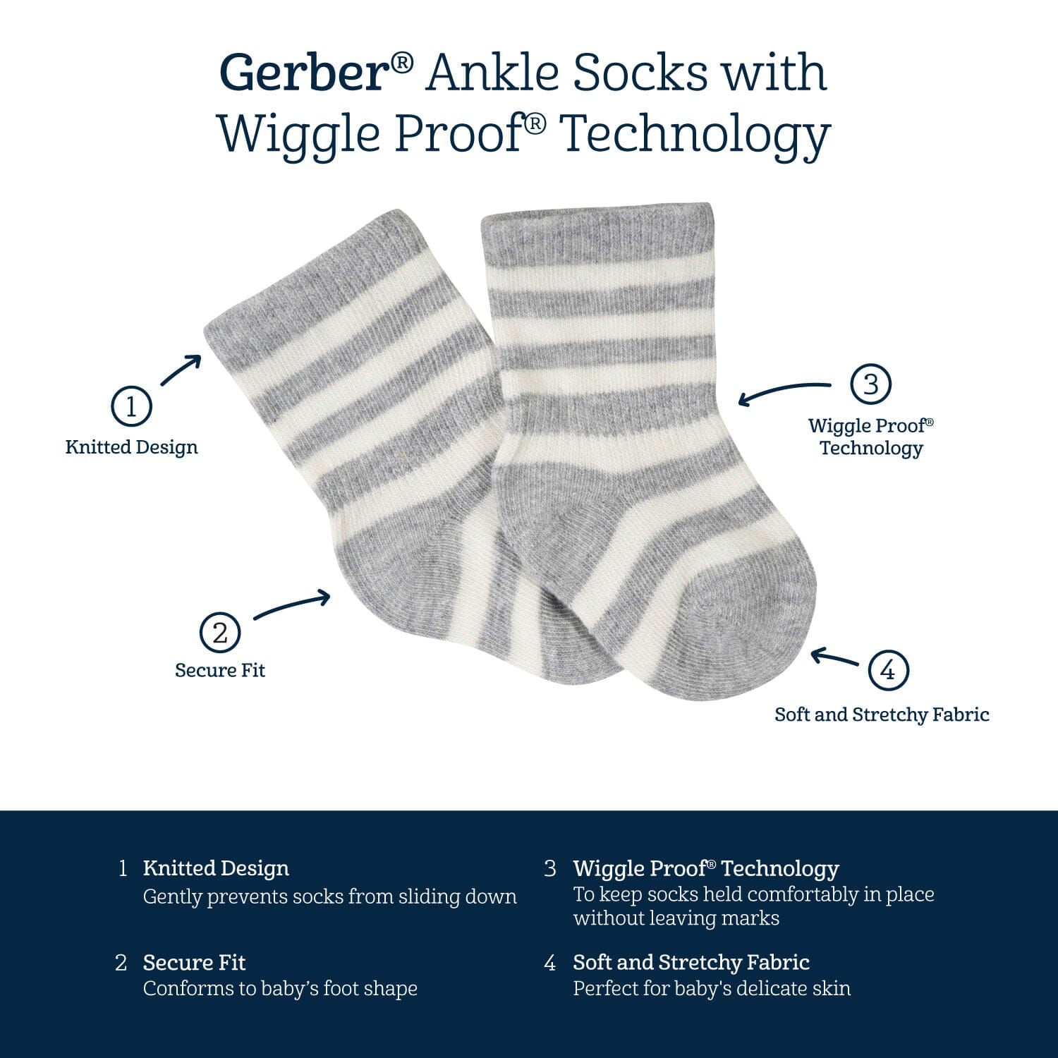 8-Pack Baby Boys Camping Wiggle-Proof Socks