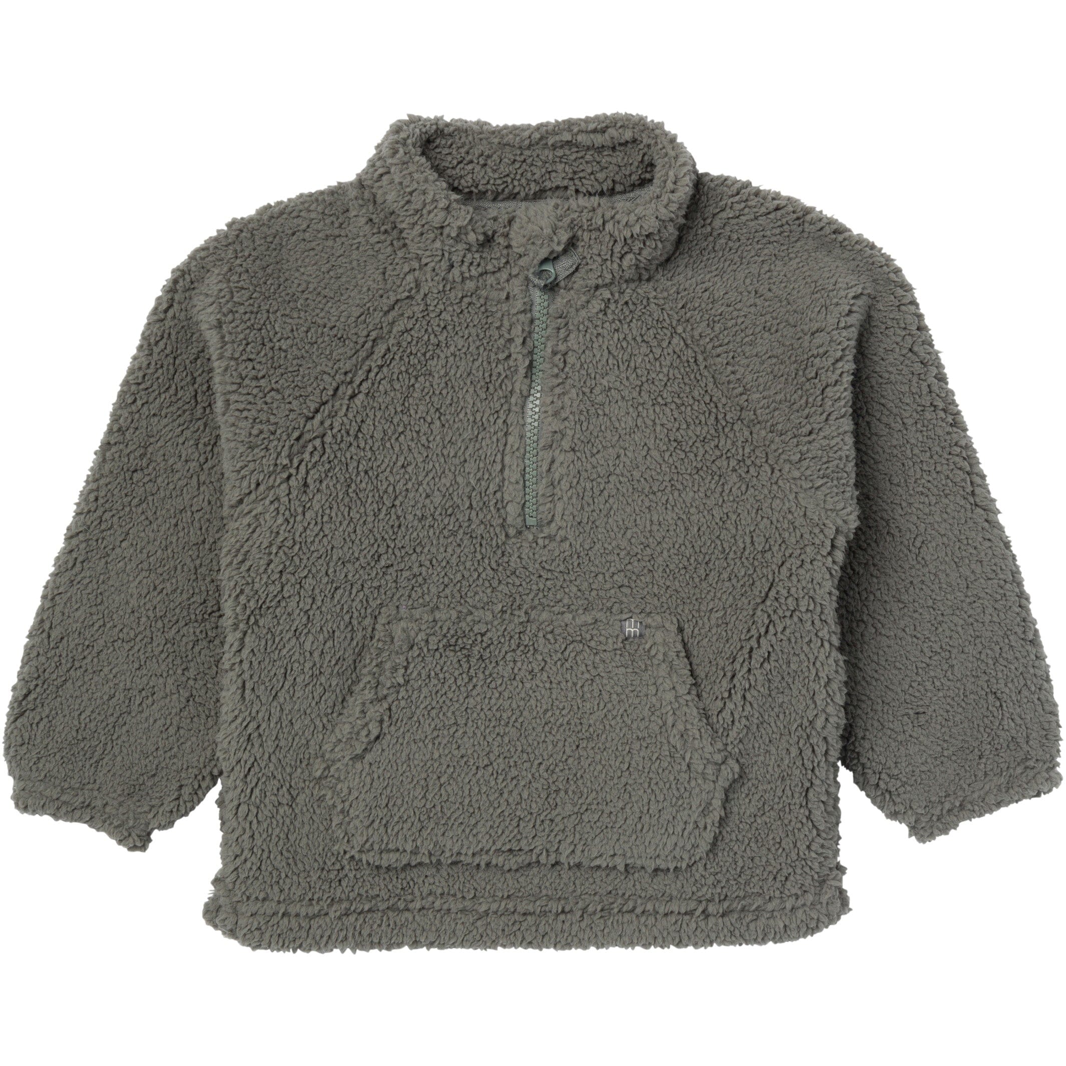 Embroidered Infant & Toddler Boys Dark Green Half-Zip Pullover