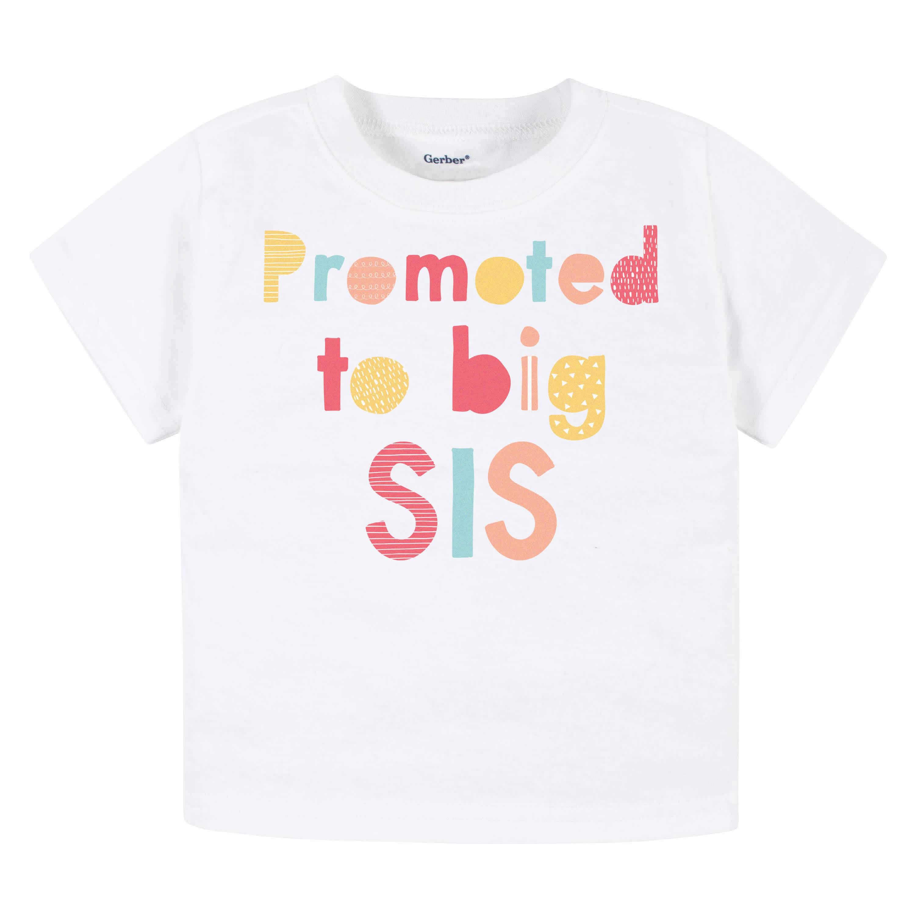 Infant & Toddler Girl Promoted To Big Sis Short Sleeve Tee