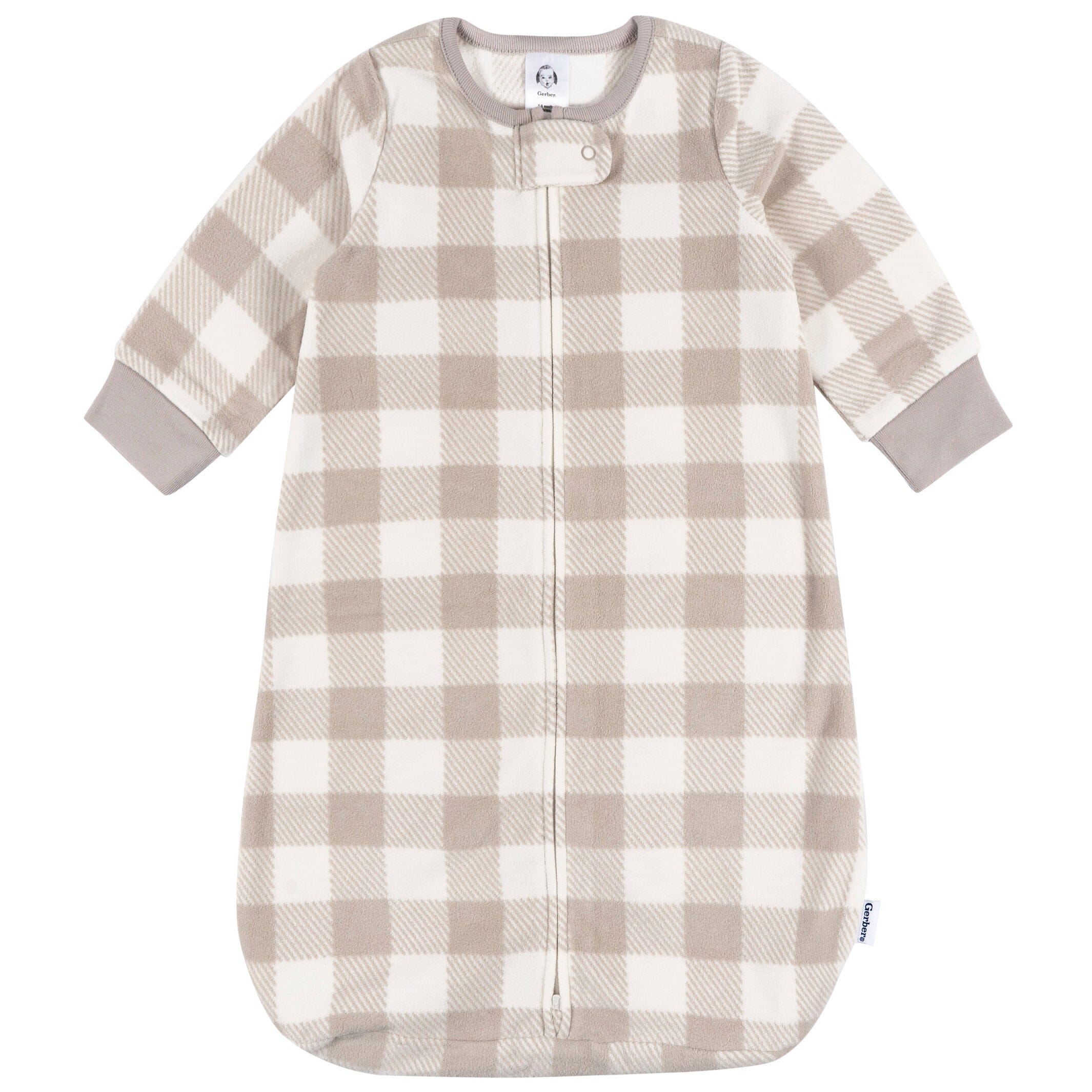 Baby Neutral Grey Plaid Wearable Blanket