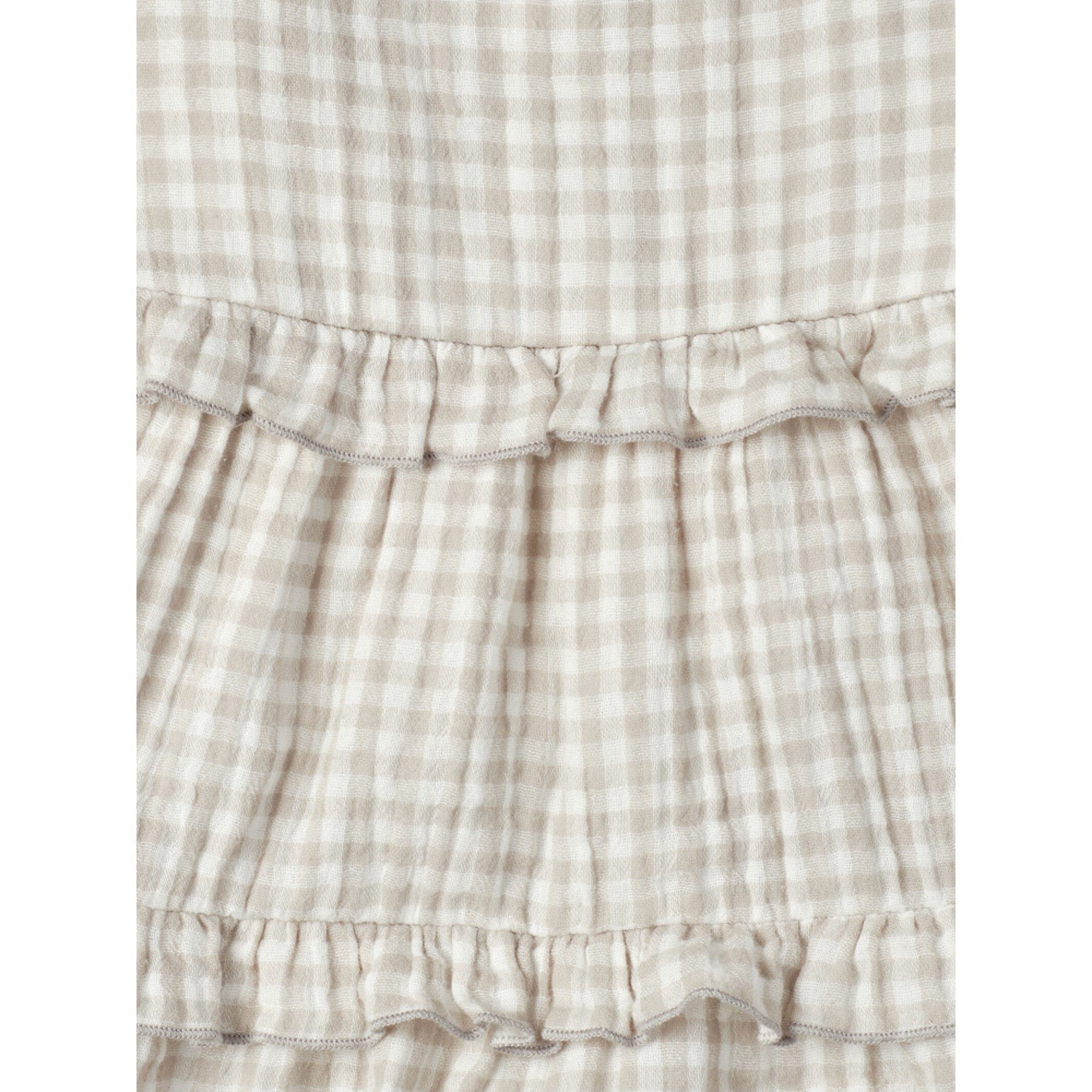 Infant & Toddler Girls Khaki Gingham Tiered Dress