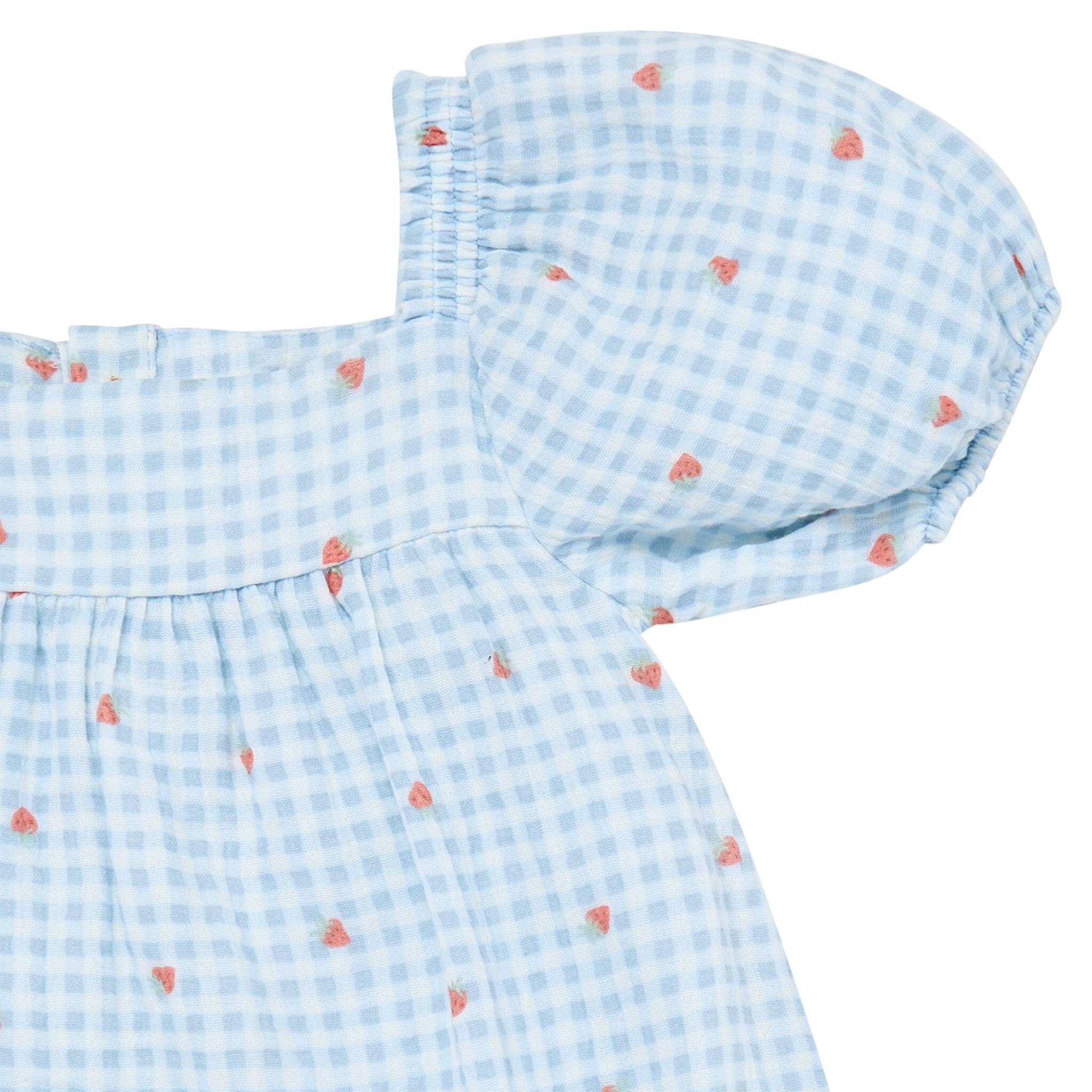 Infant & Toddler Girls Strawberry Gingham Puff Sleeve Dress