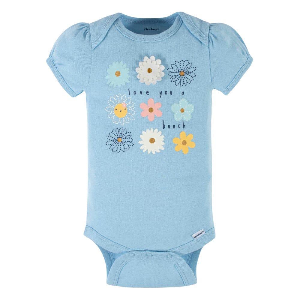 5-Pack Baby Girls Daisies Short Sleeve Onesies Bodysuits