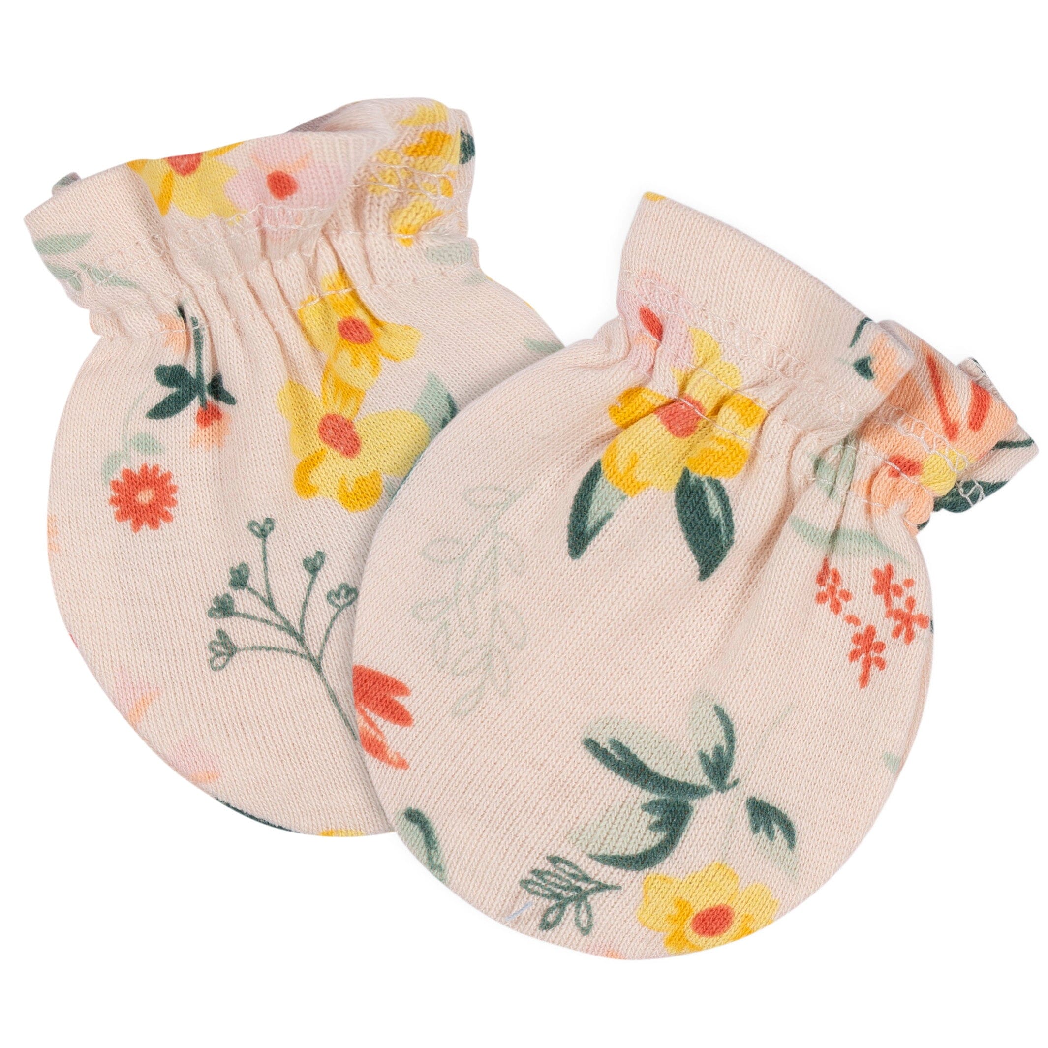 4-Piece Baby Girls Wildflower Cap & Mitten Set