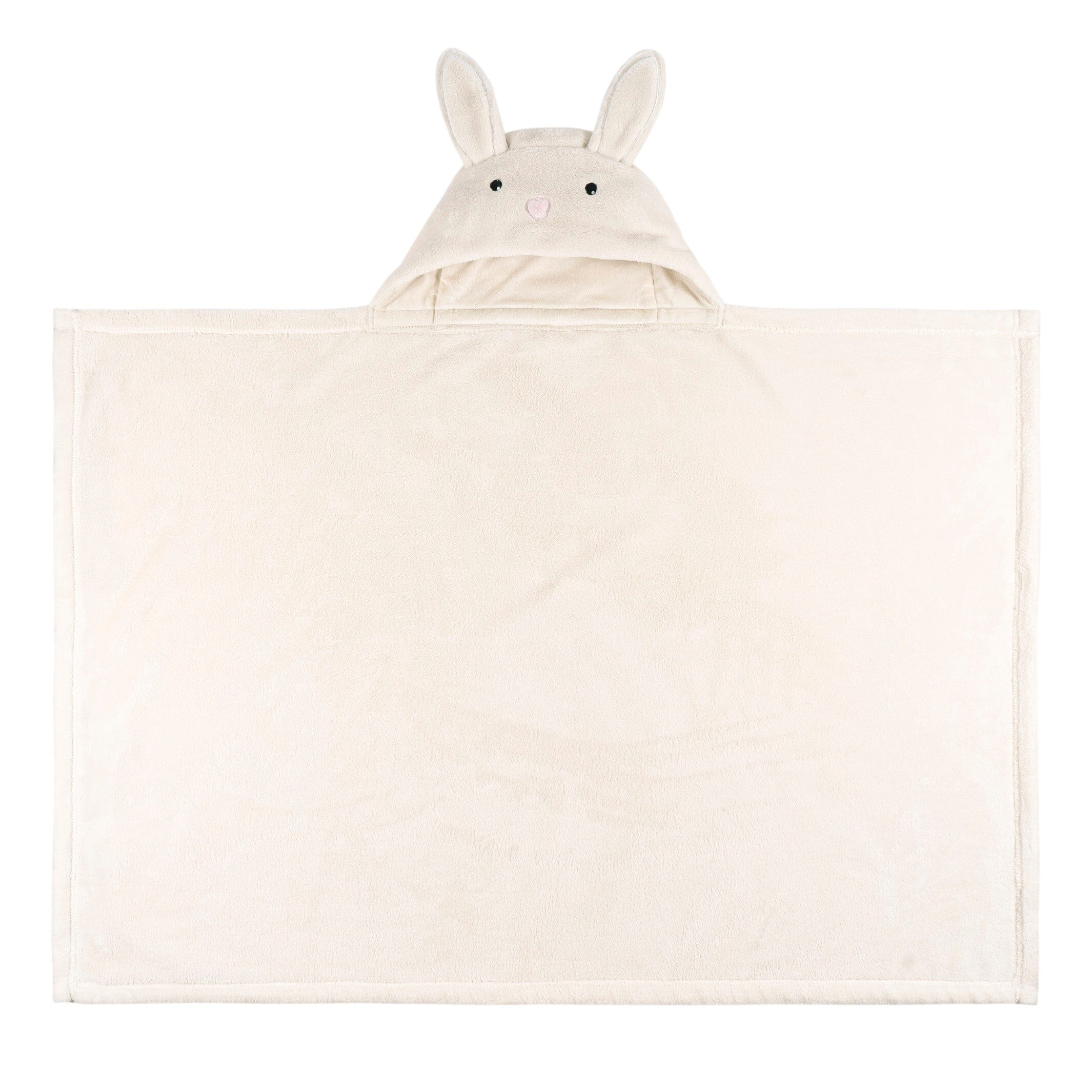 Embroidered 2-Piece Bunny Hooded Wearable Blanket & Security Blanket Set