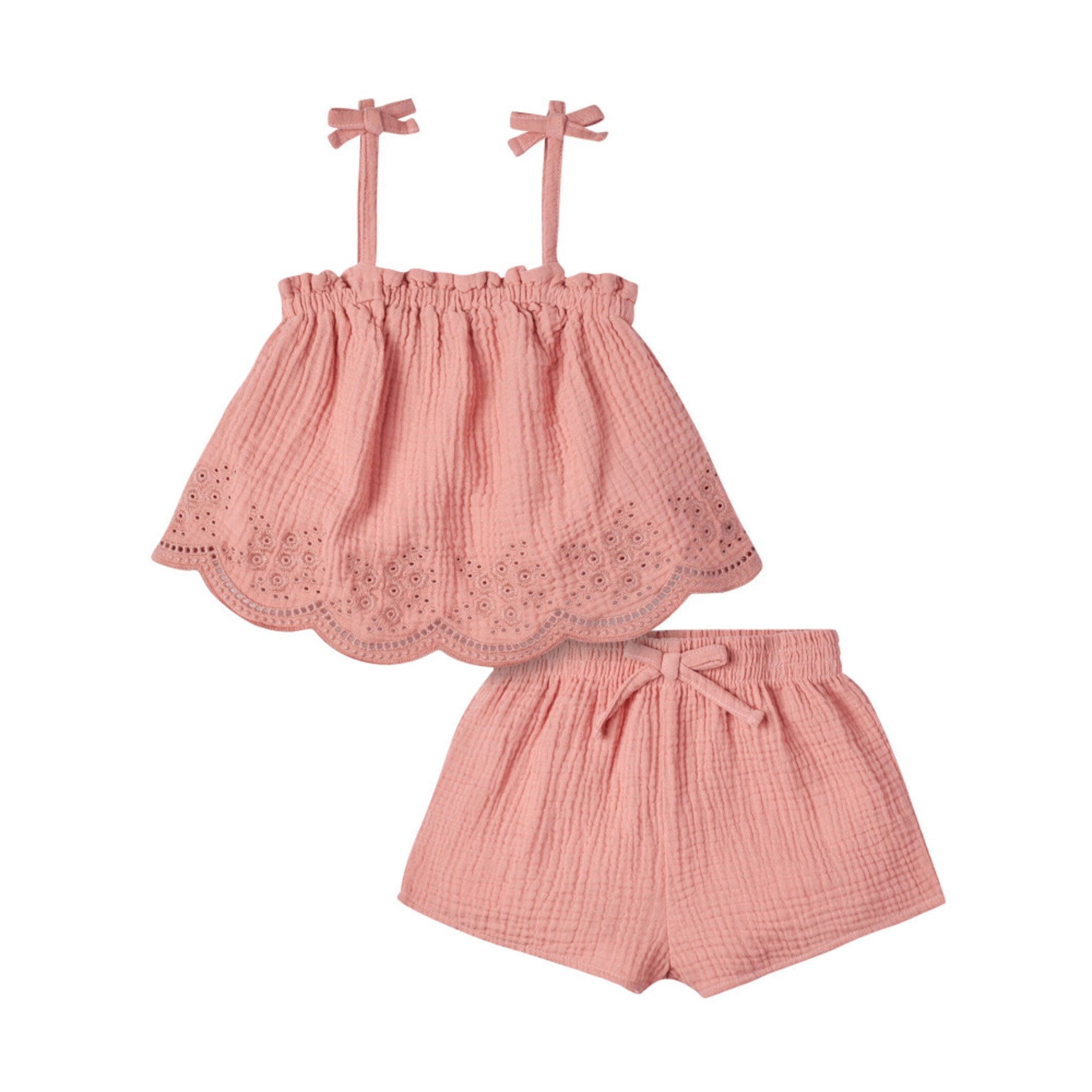 2-Piece Infant & Toddler Girls Pink Top & Short Set