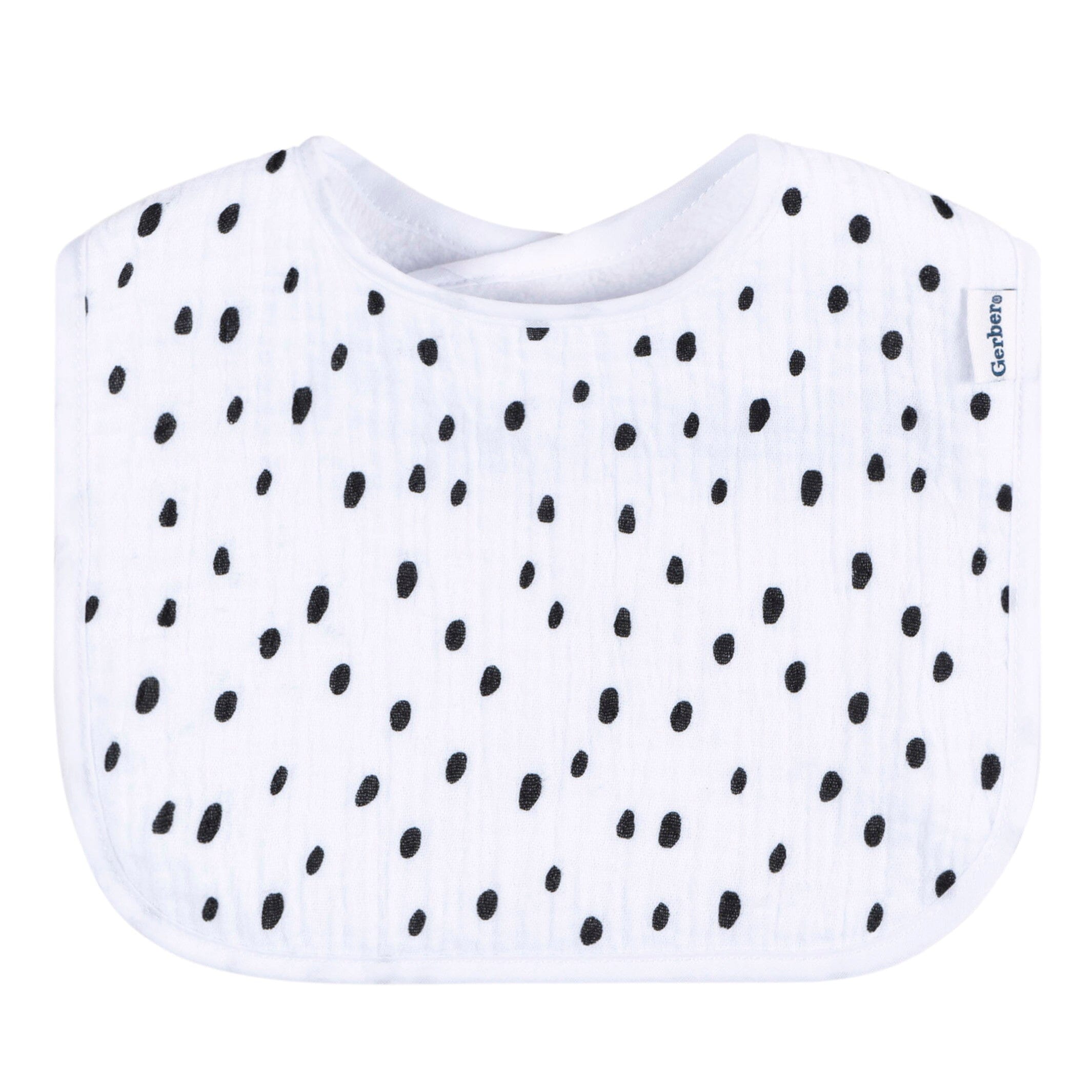 8-Pack Baby Neutral Black & White Muslin Drooling  Bibs